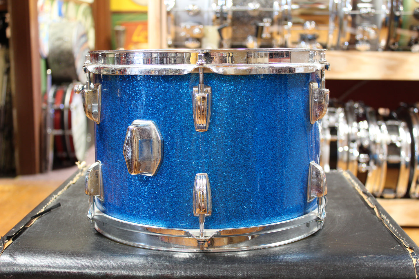 1960s Ludwig Downbeat Outfit in Sparkling Blue Pearl 14x20 8x12 14x14