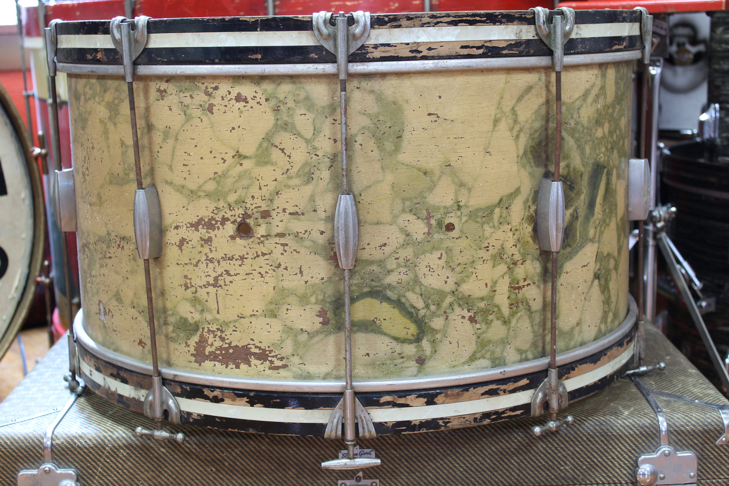 1940's Slingerland 12"x24" Bass Drum in Marble Pearl