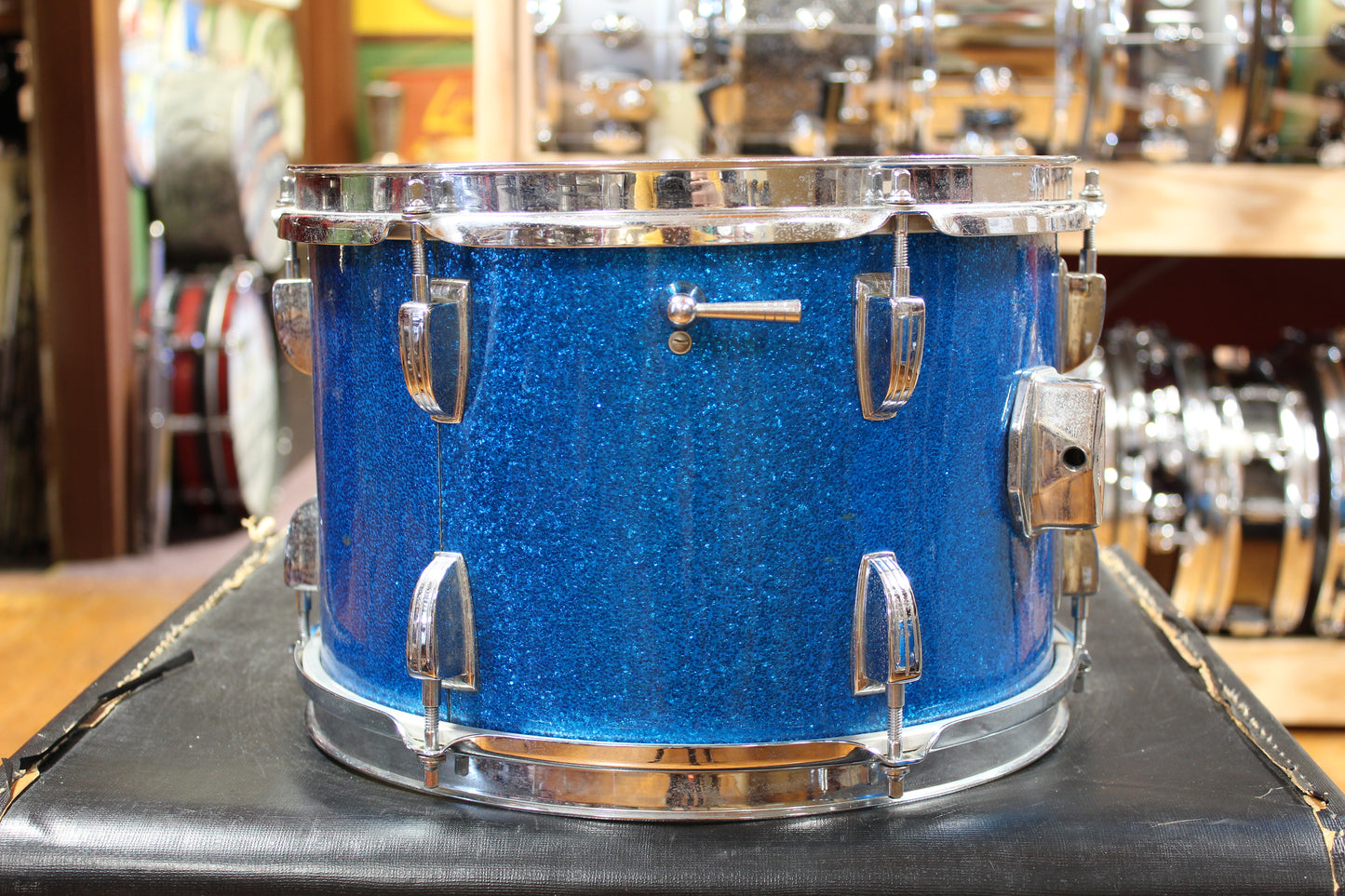 1960s Ludwig Downbeat Outfit in Sparkling Blue Pearl 14x20 8x12 14x14
