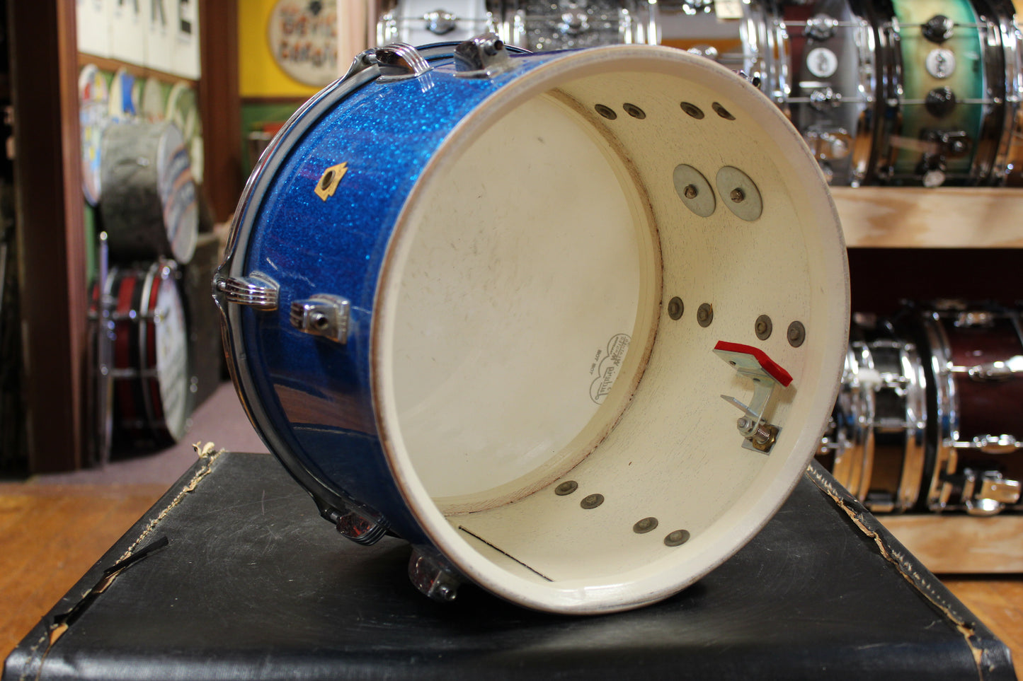 1960s Ludwig Downbeat Outfit in Sparkling Blue Pearl 14x20 8x12 14x14