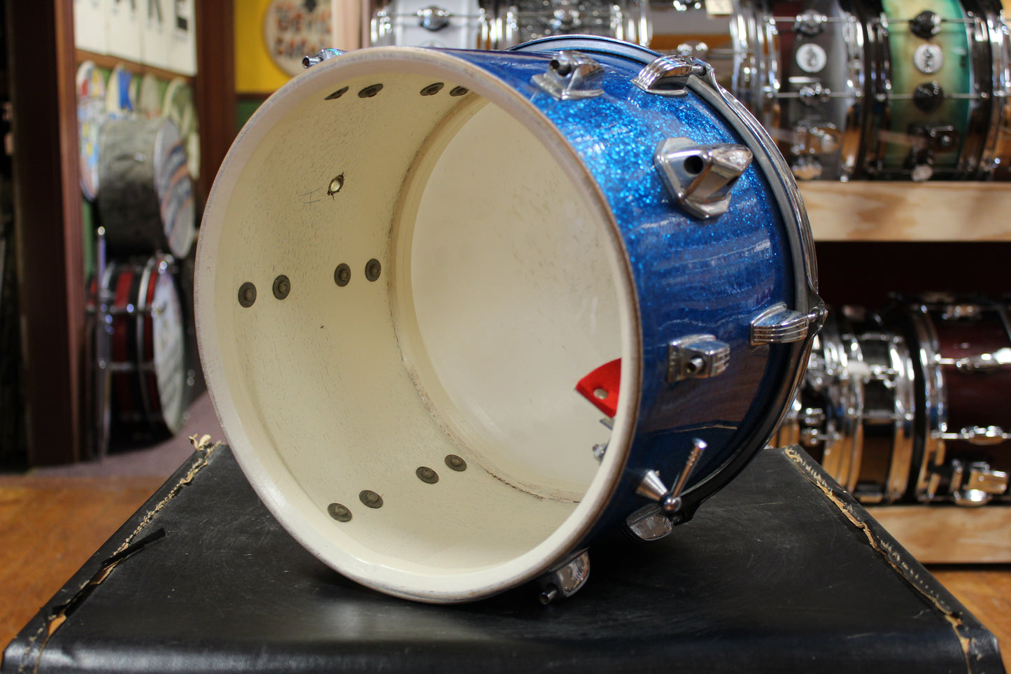 1960s Ludwig Downbeat Outfit in Sparkling Blue Pearl 14x20 8x12 14x14