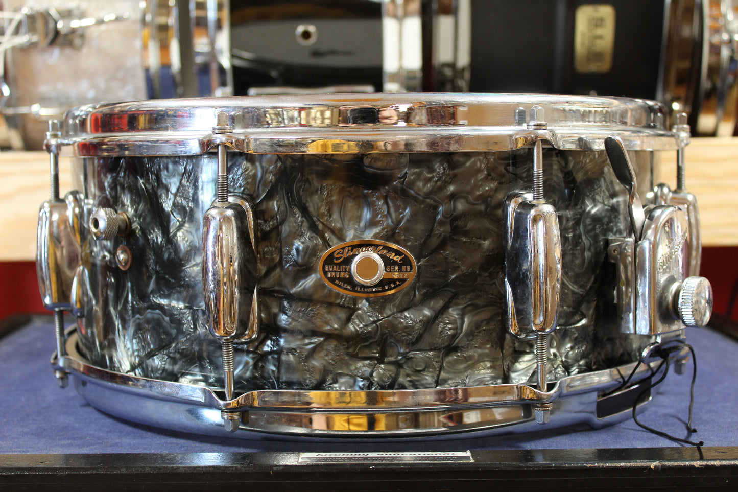 1960s Slingerland 5.5x14 Artist Model Snare Drum in Black Diamond Pearl