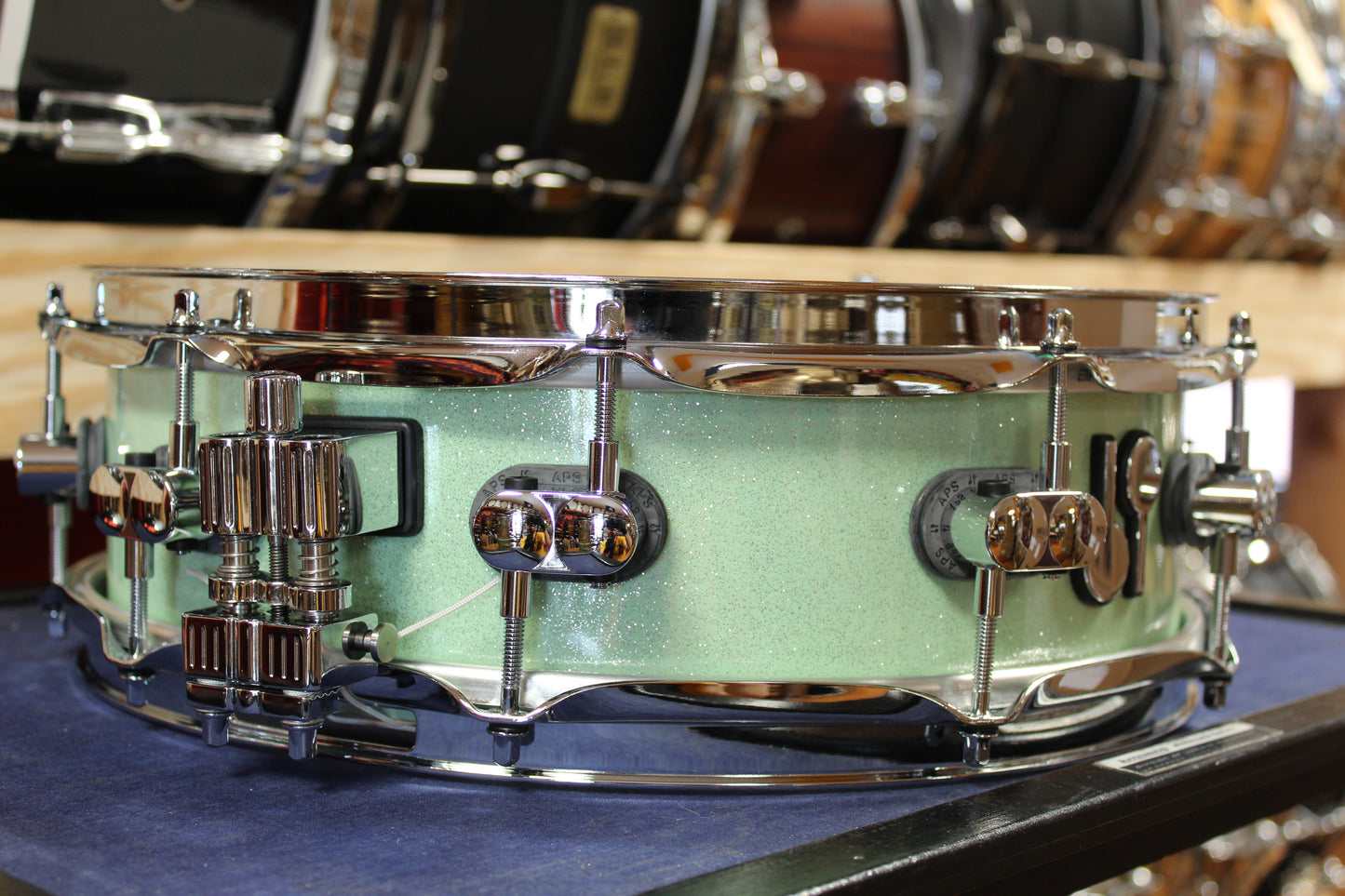 Sonor SQ2 Vintage Beech Shell 4.25x14 Mint Sparkle High Gloss