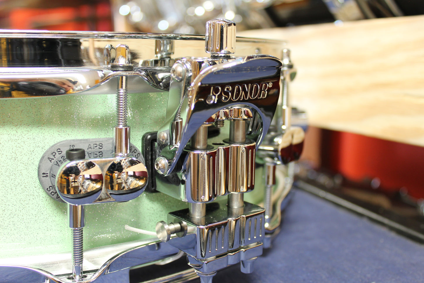 Sonor SQ2 Vintage Beech Shell 4.25x14 Mint Sparkle High Gloss