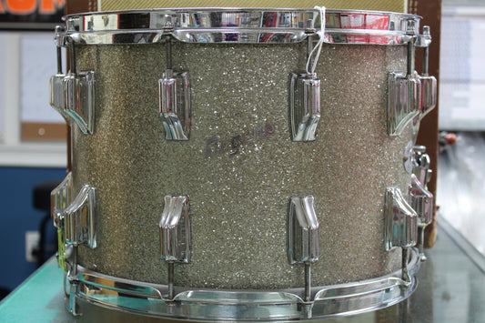 1960's Rogers Dynasonic 9"x14" Snare Drum in Silver Sparkle