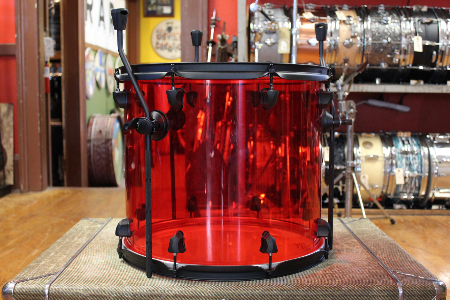 SJC 14x16 and 8x12 Toms Josh Dun Torch Red Acrylic