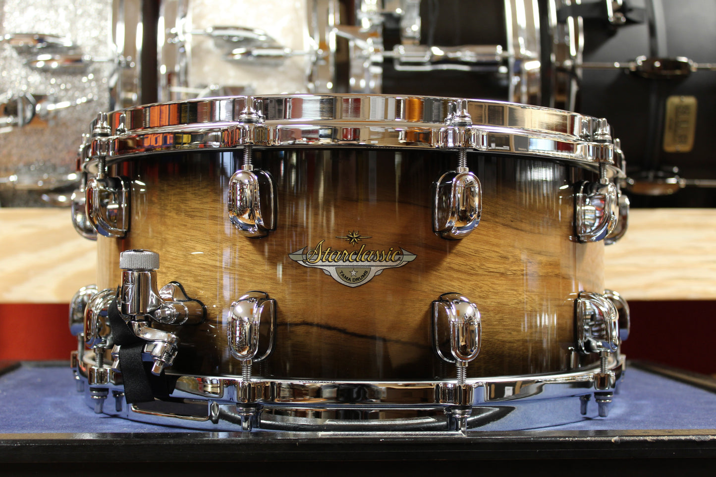 Tama Starclassic Maple Exotic 6.5x14 Snare Drum in Natural Pacific Walnut Burst