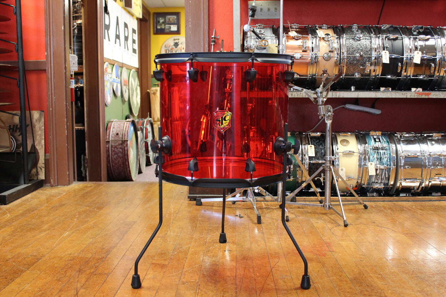 SJC 14x16 and 8x12 Toms Josh Dun Torch Red Acrylic