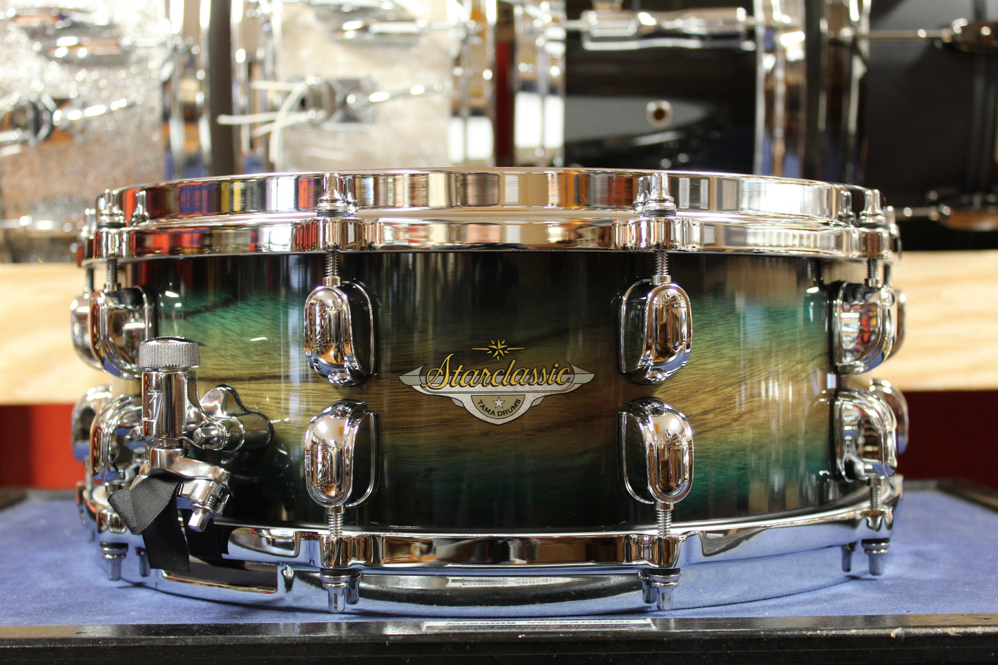 Tama Starclassic Maple Exotic 5.5x14 Snare Drum in Emerald Pacific Walnut Burst