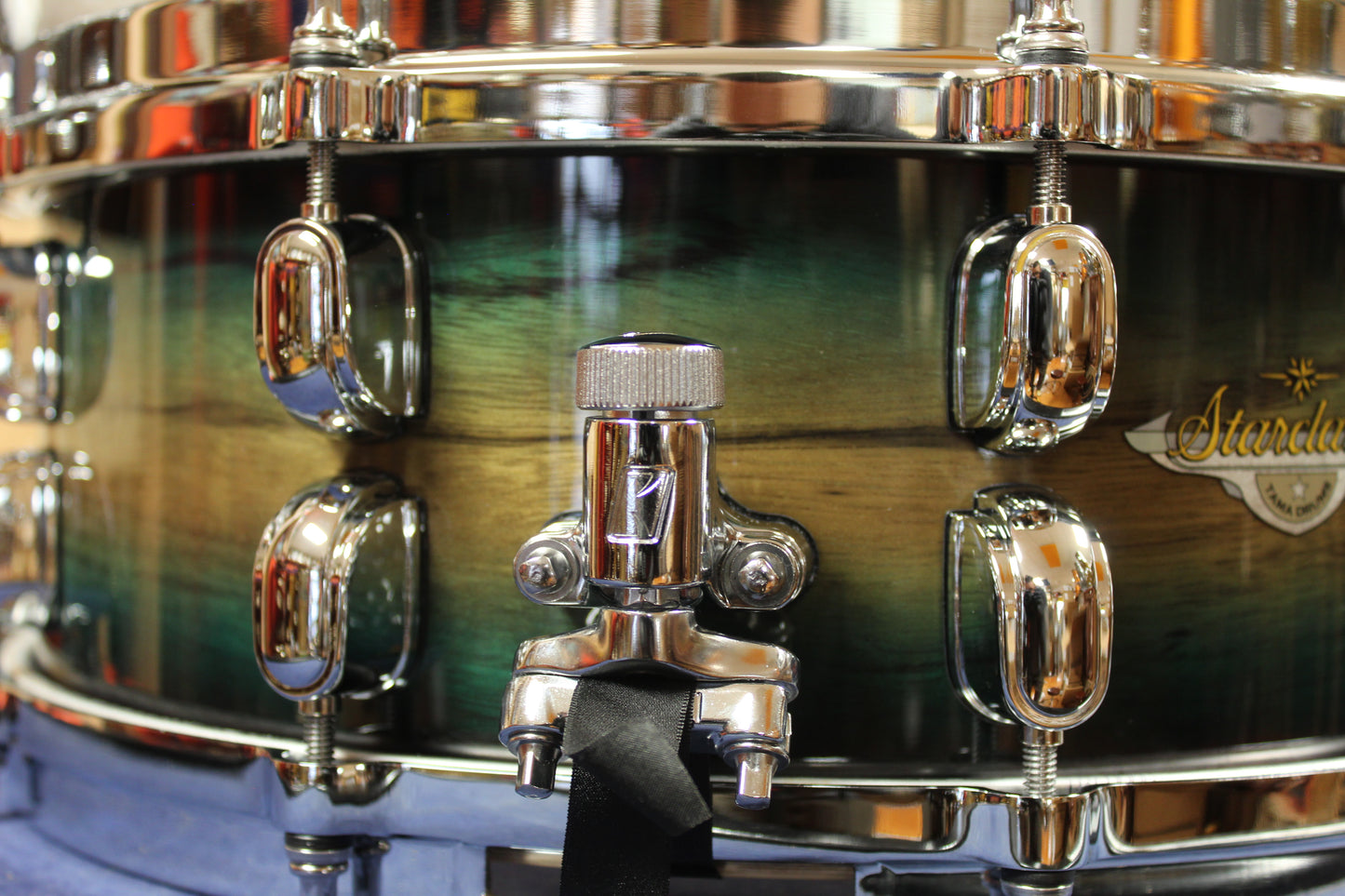 Tama Starclassic Maple Exotic 5.5x14 Snare Drum in Emerald Pacific Walnut Burst