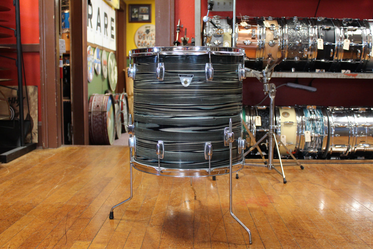 1970s Ludwig 16x16 Standard Floor Tom in Blue Strata