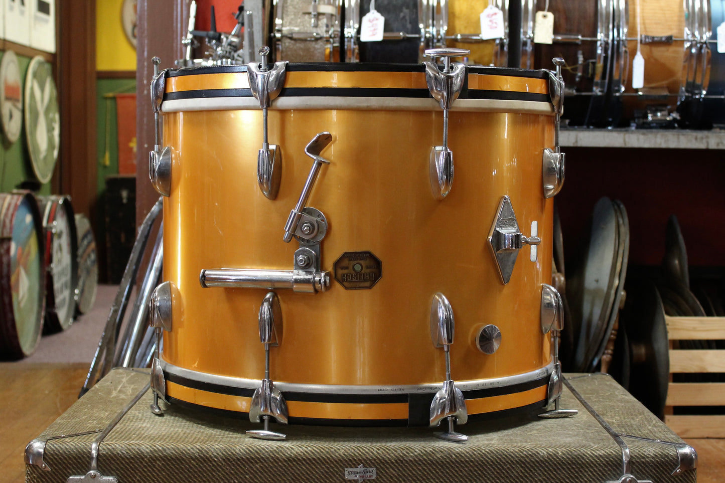 1970's Gretsch Name Brand Outfit in Gold Nitron 14x20 9x13 16x16