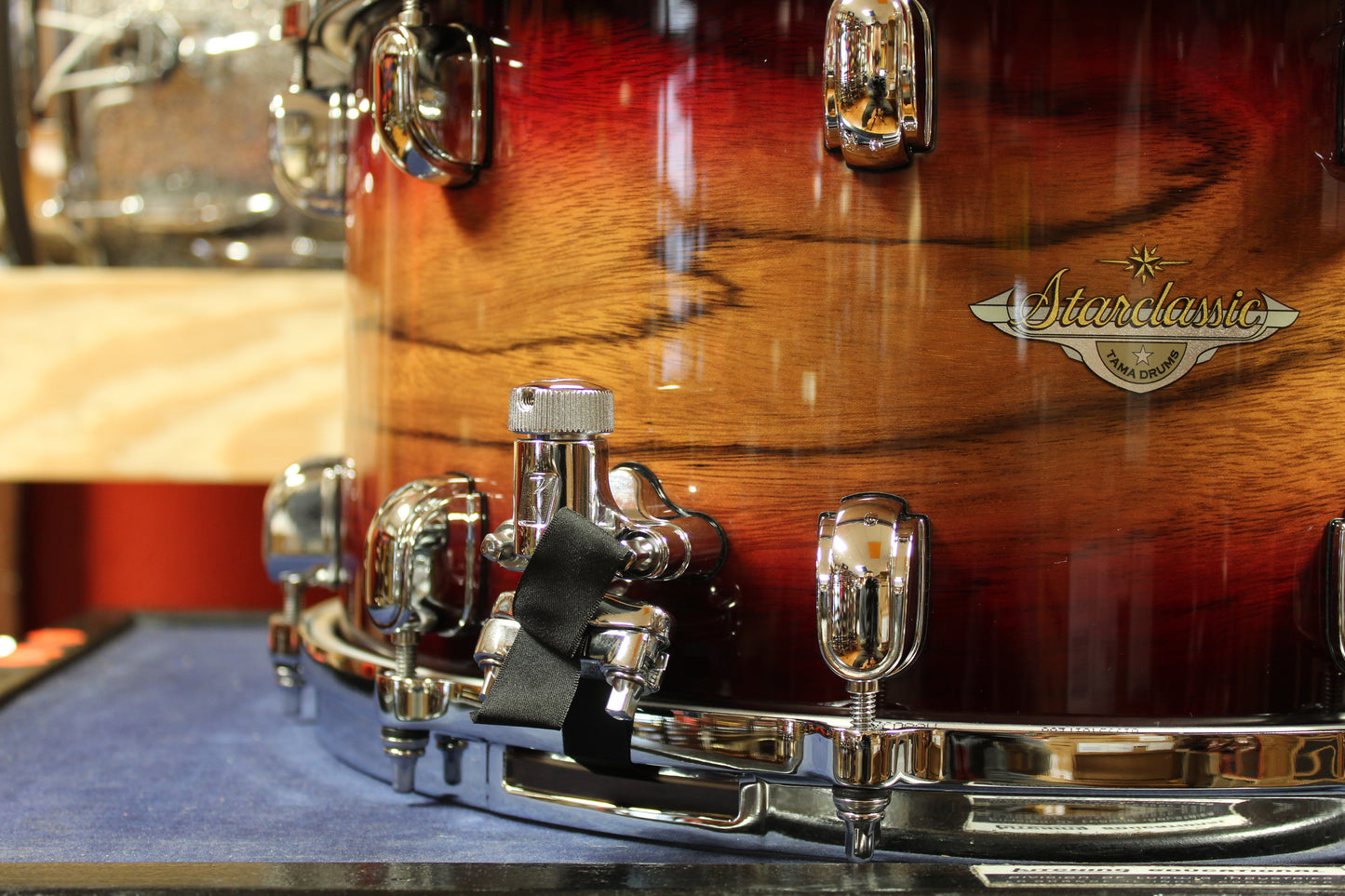 Tama Starclassic Maple Exotic 8x14 Snare Drum in Ruby Pacific Walnut Burst