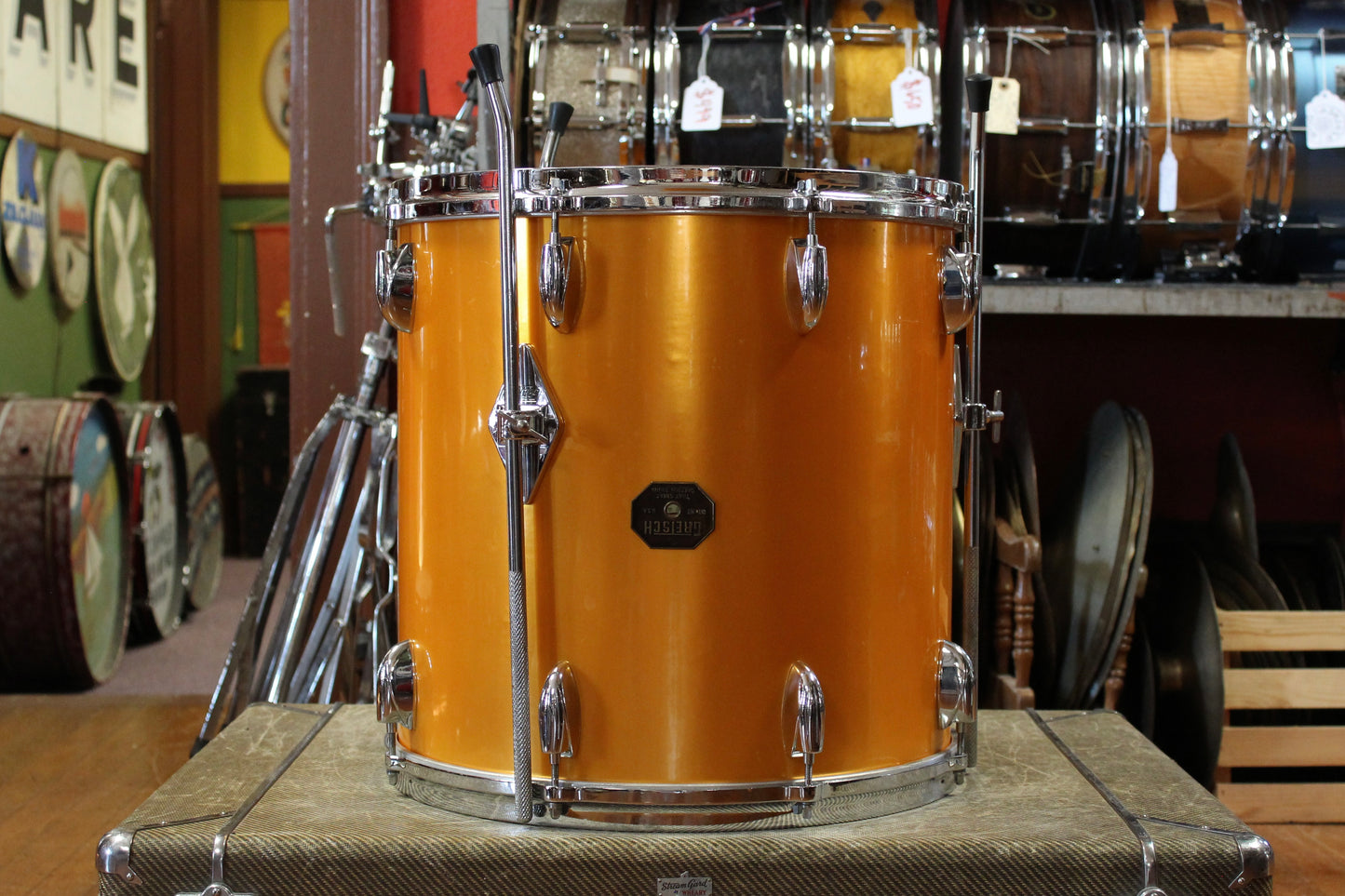 1970's Gretsch Name Brand Outfit in Gold Nitron 14x20 9x13 16x16