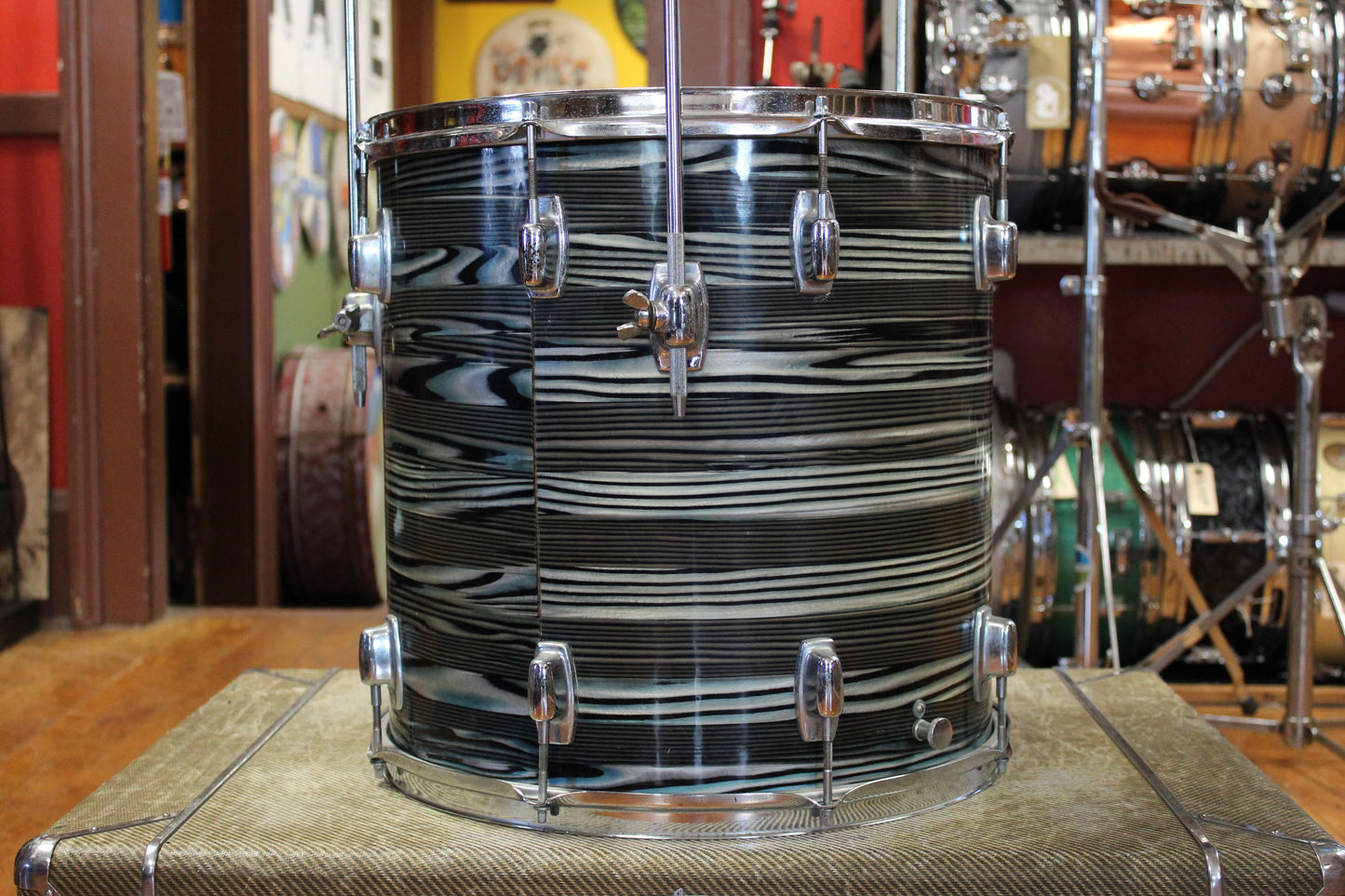 1970s Ludwig 16x16 Standard Floor Tom in Blue Strata