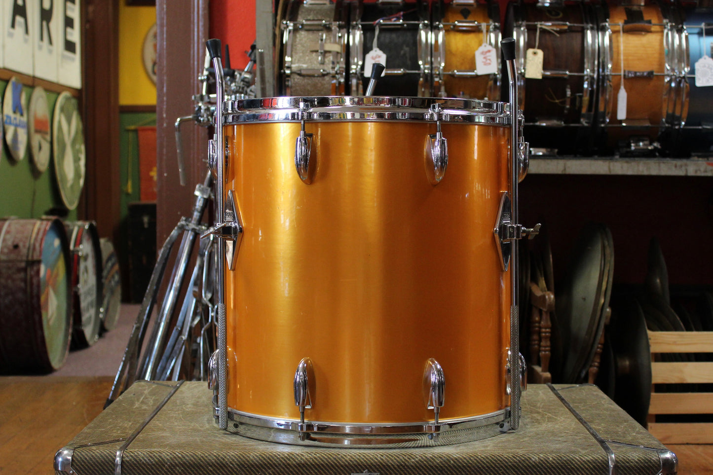 1970's Gretsch Name Brand Outfit in Gold Nitron 14x20 9x13 16x16