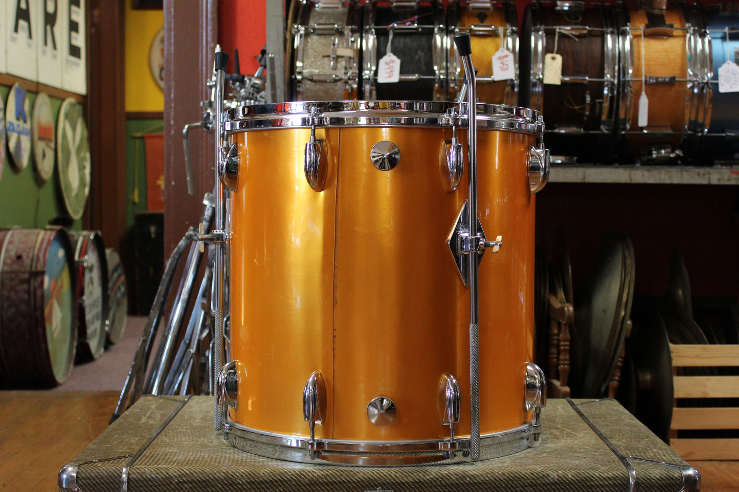 1970's Gretsch Name Brand Outfit in Gold Nitron 14x20 9x13 16x16