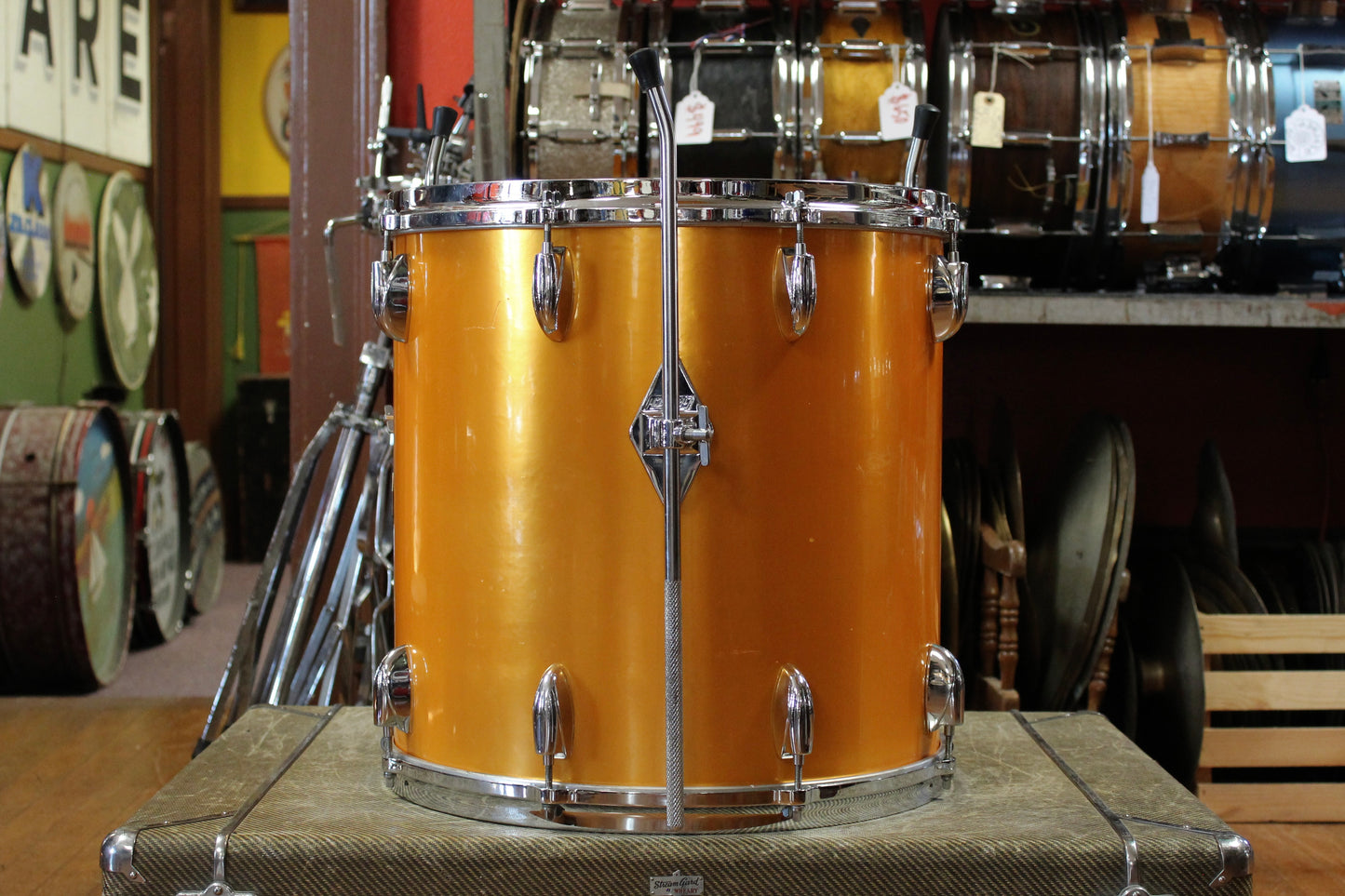 1970's Gretsch Name Brand Outfit in Gold Nitron 14x20 9x13 16x16