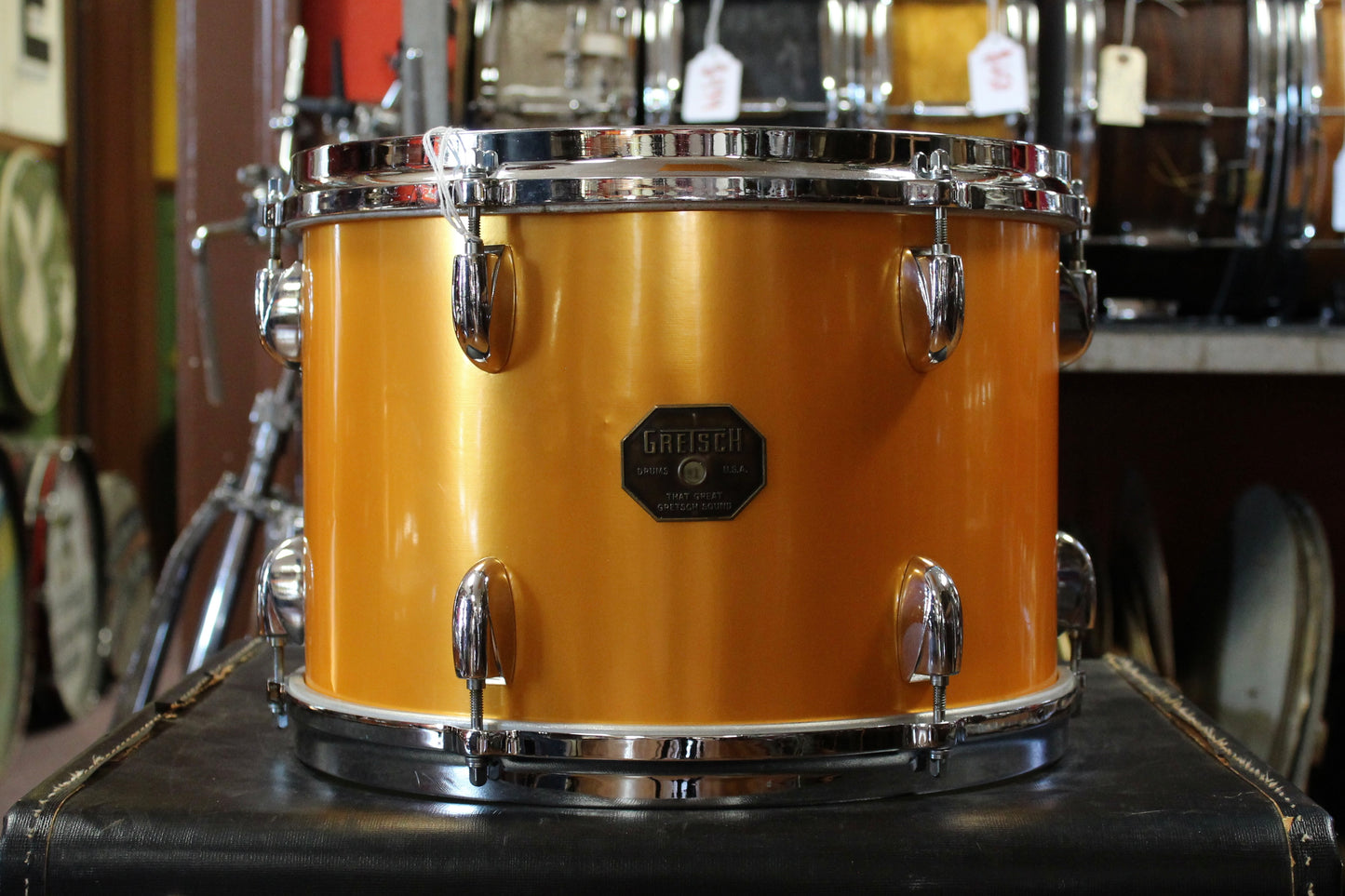 1970's Gretsch Name Brand Outfit in Gold Nitron 14x20 9x13 16x16