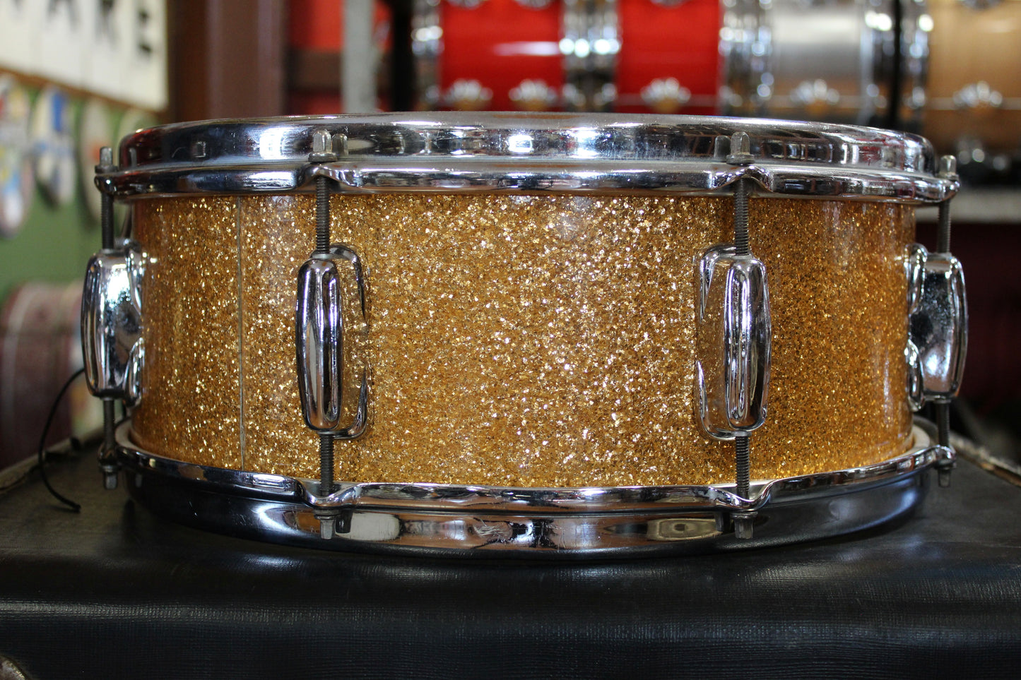 1957 Eames 'FineCraft' in Gold Sparkle 12x22 14x14 5.5x14