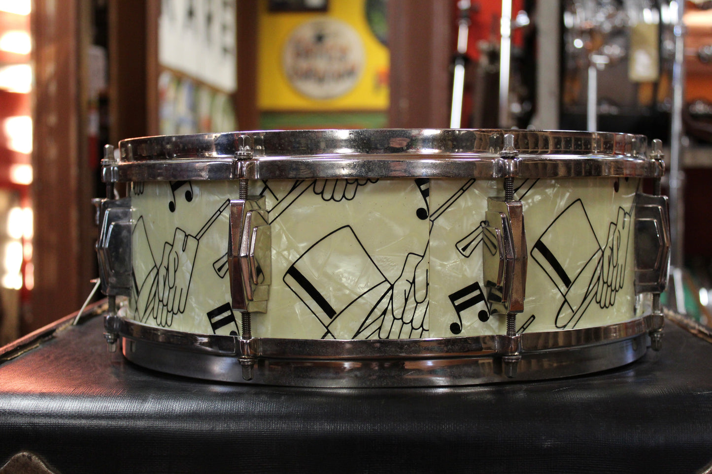 1940s Ludwig and Ludwig 5x14 Top Hat and Cane Snare Drum