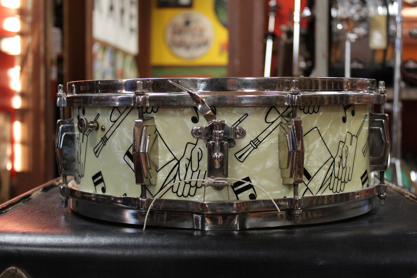 1940s Ludwig and Ludwig 5x14 Top Hat and Cane Snare Drum