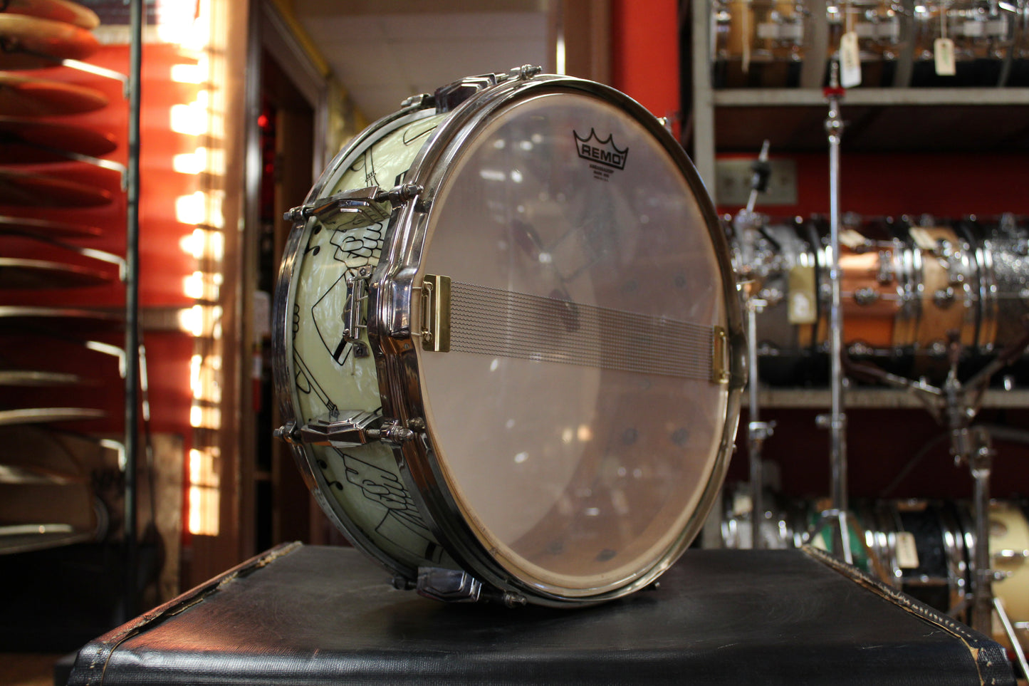 1940s Ludwig and Ludwig 5x14 Top Hat and Cane Snare Drum