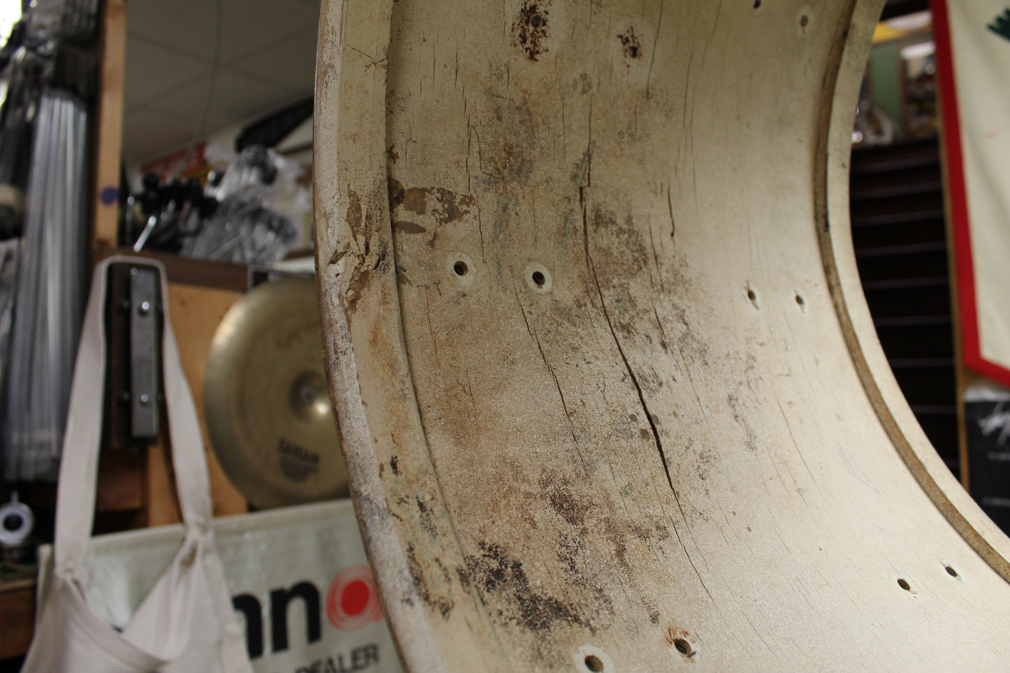 1960s 14x22 Ludwig Bass Drum Shell in White Marine Pearl