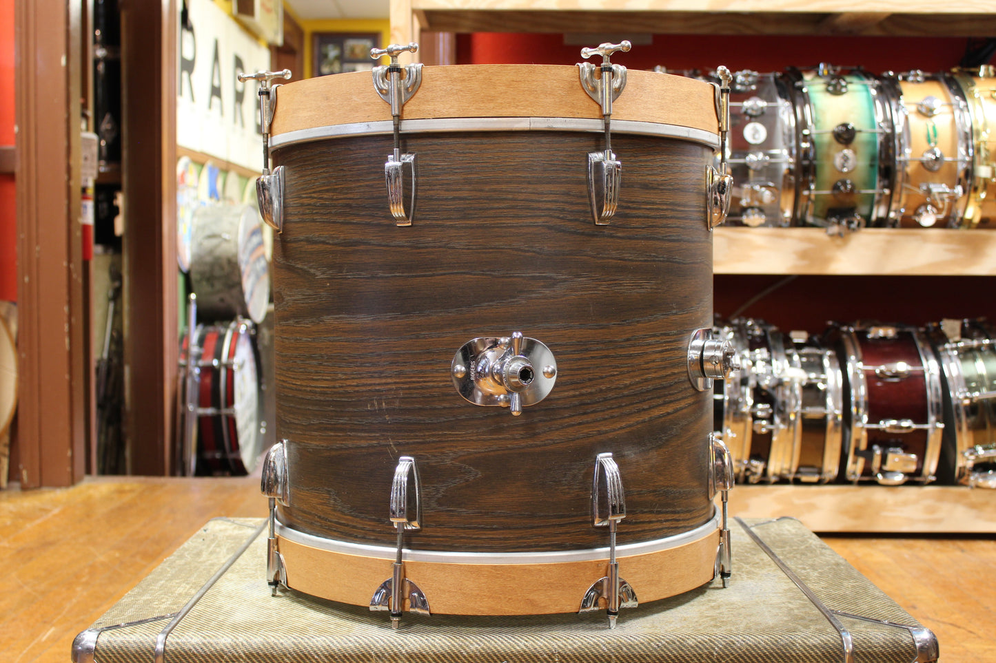 1960s "Rogers" Bop Kit in Walnut Stain Veneer 16x18 8x12 14x16