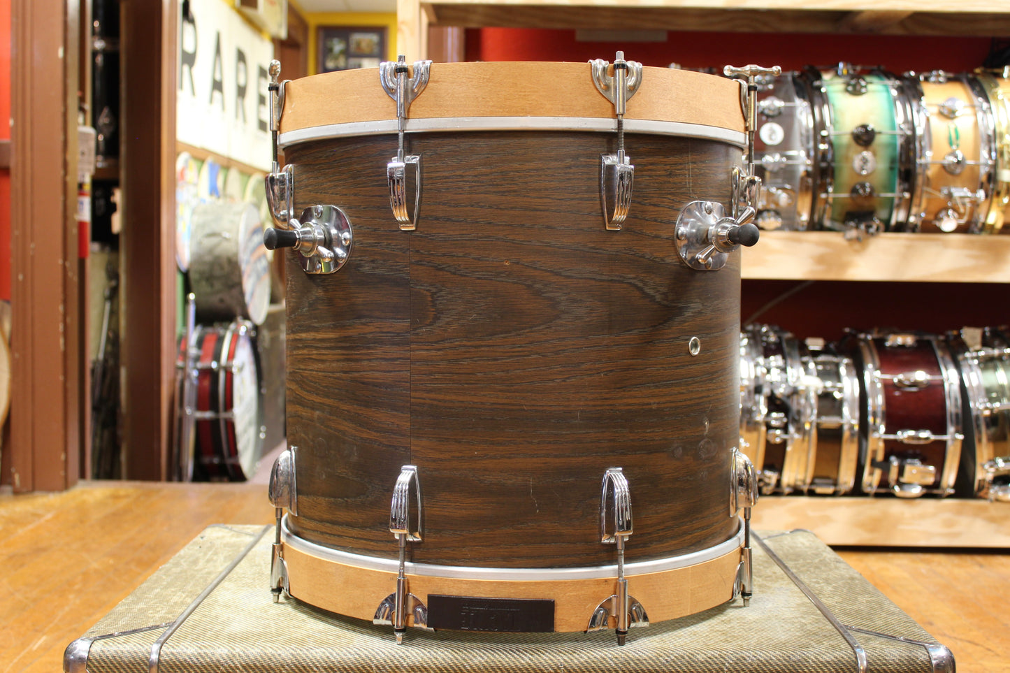 1960s "Rogers" Bop Kit in Walnut Stain Veneer 16x18 8x12 14x16
