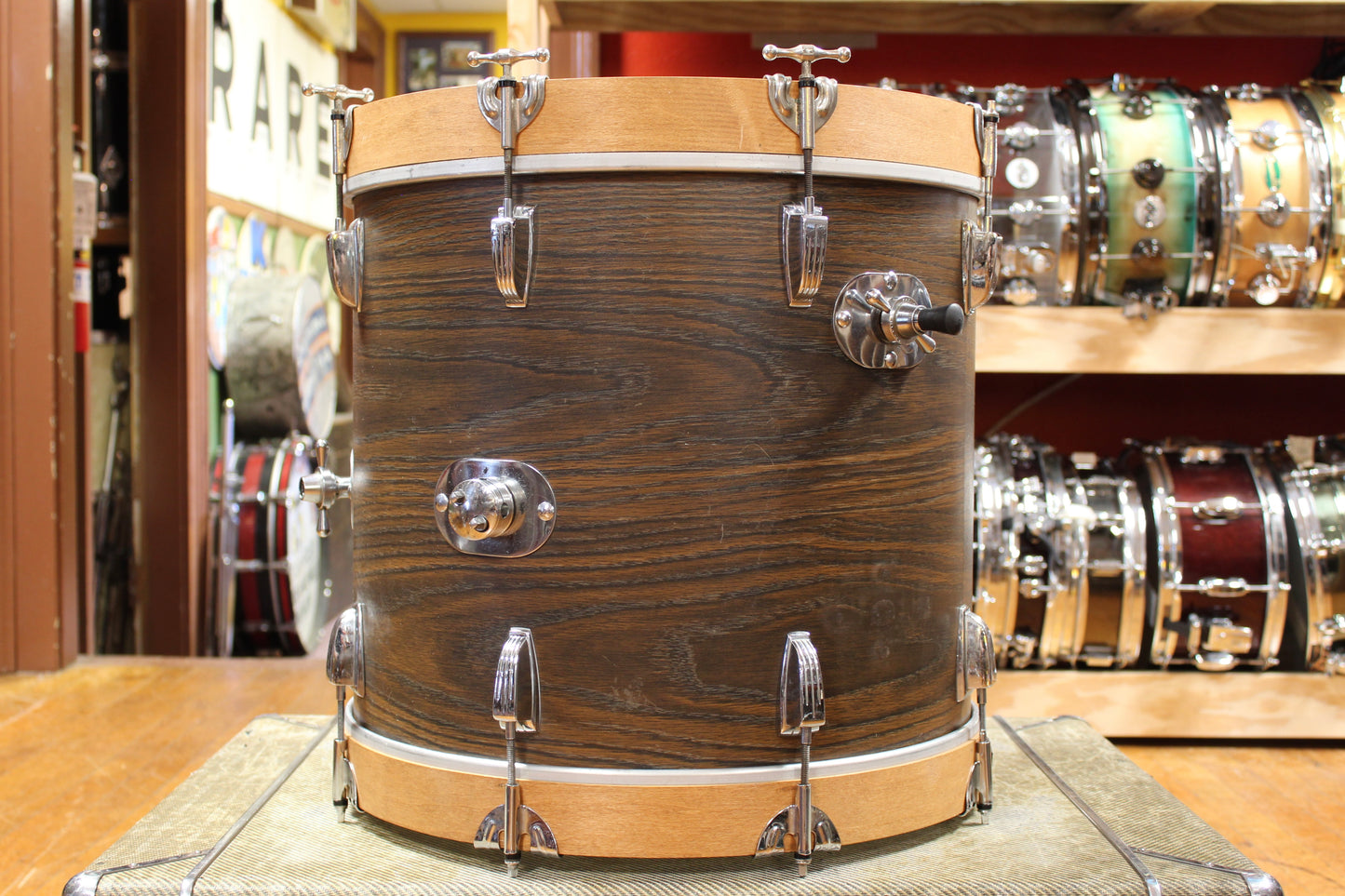 1960s "Rogers" Bop Kit in Walnut Stain Veneer 16x18 8x12 14x16