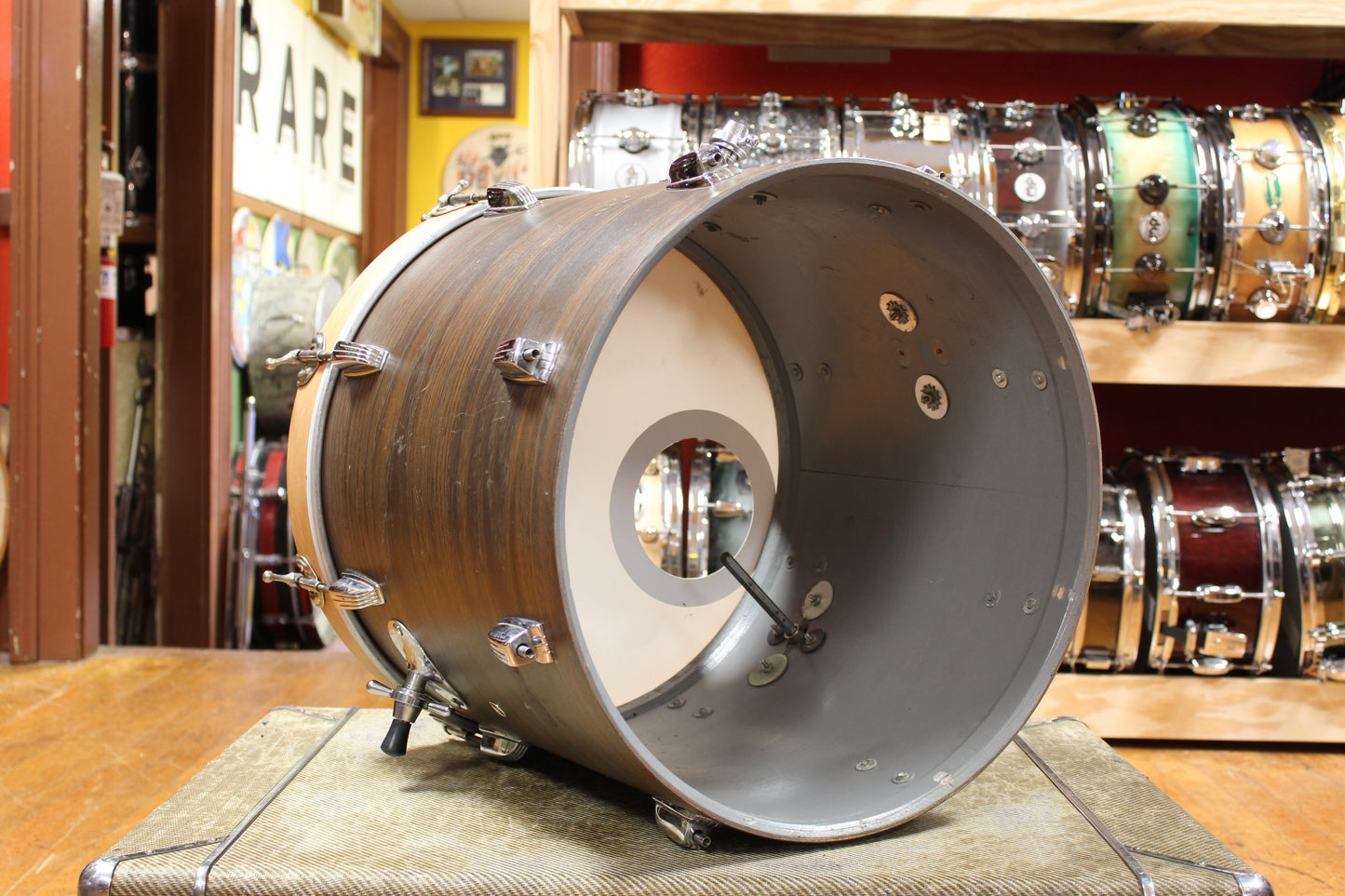 1960s "Rogers" Bop Kit in Walnut Stain Veneer 16x18 8x12 14x16