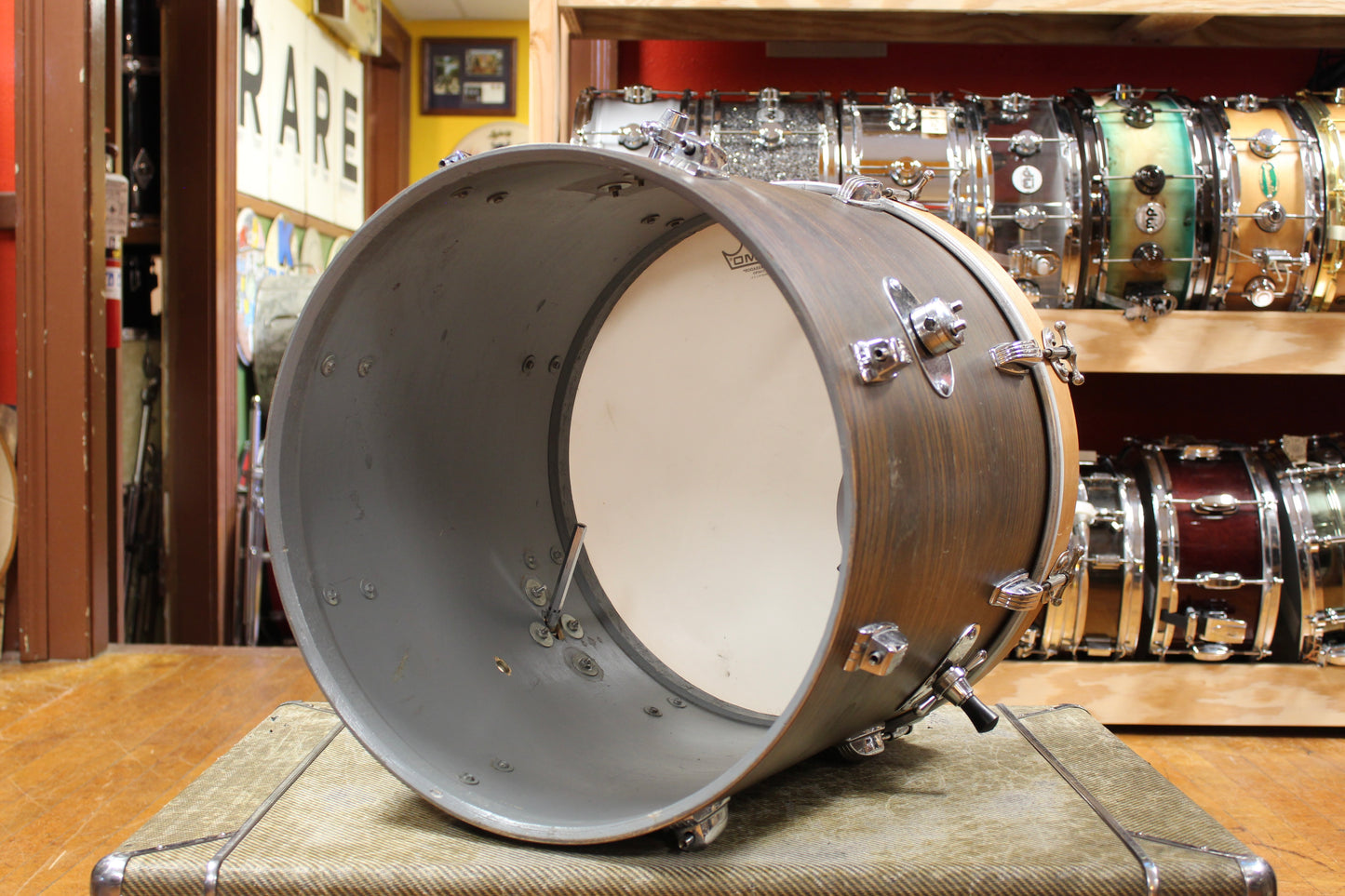 1960s "Rogers" Bop Kit in Walnut Stain Veneer 16x18 8x12 14x16