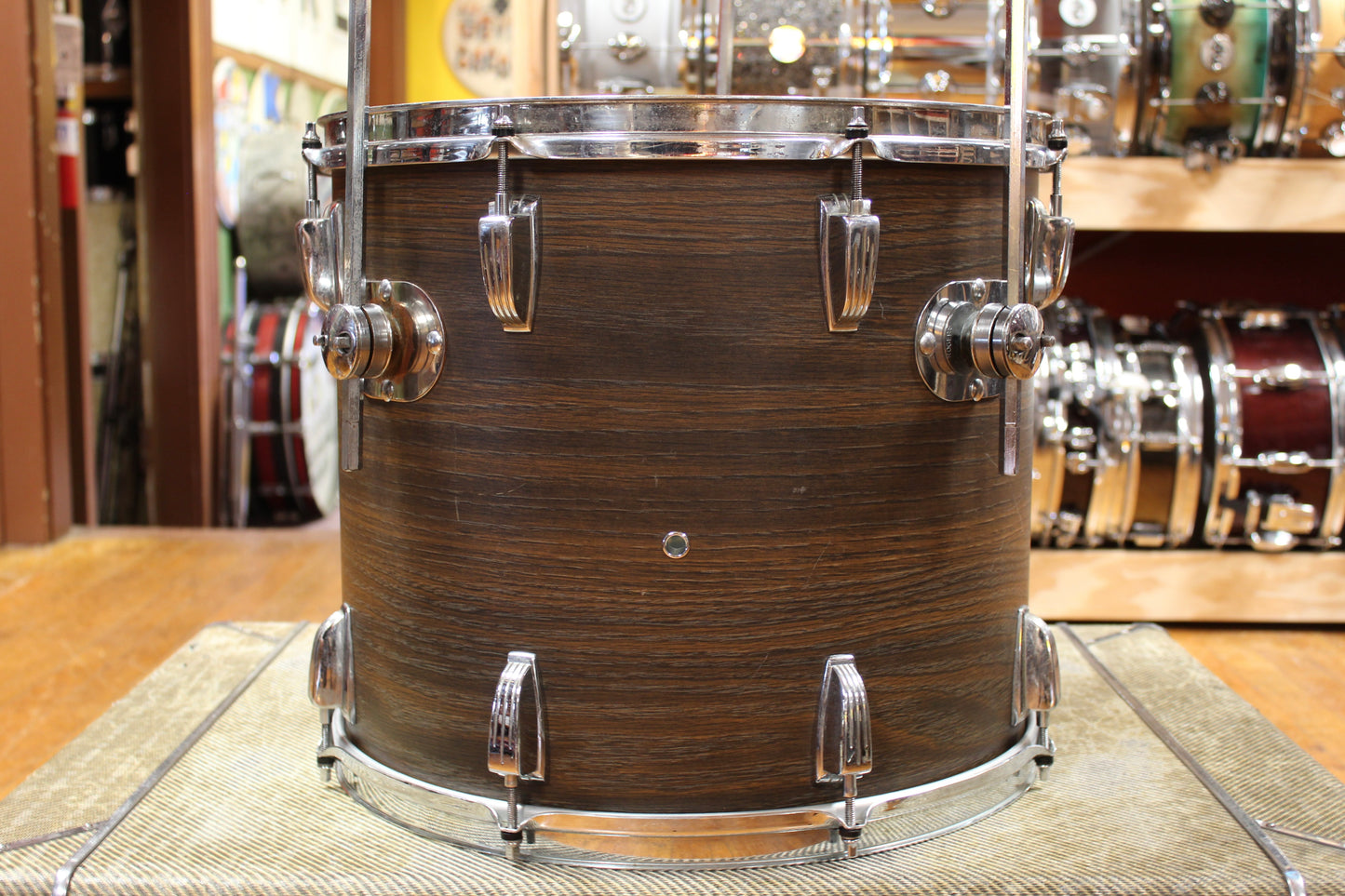 1960s "Rogers" Bop Kit in Walnut Stain Veneer 16x18 8x12 14x16