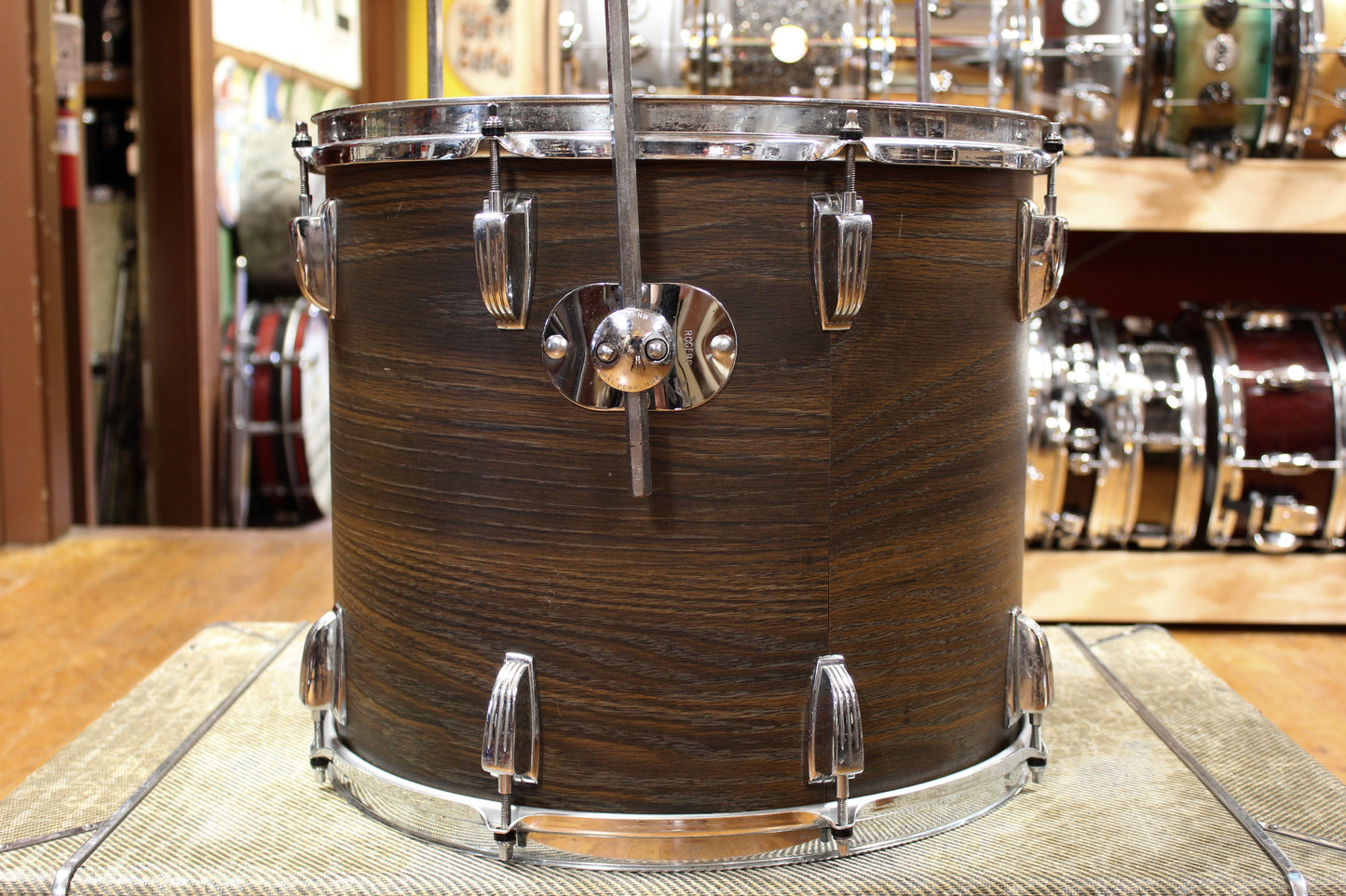 1960s "Rogers" Bop Kit in Walnut Stain Veneer 16x18 8x12 14x16