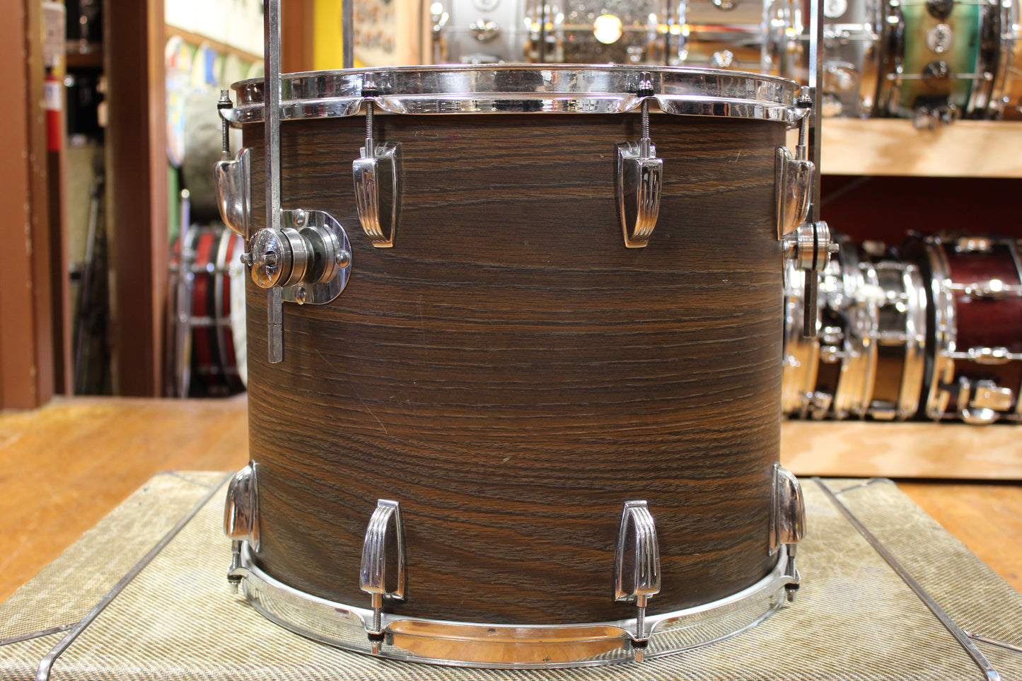 1960s "Rogers" Bop Kit in Walnut Stain Veneer 16x18 8x12 14x16