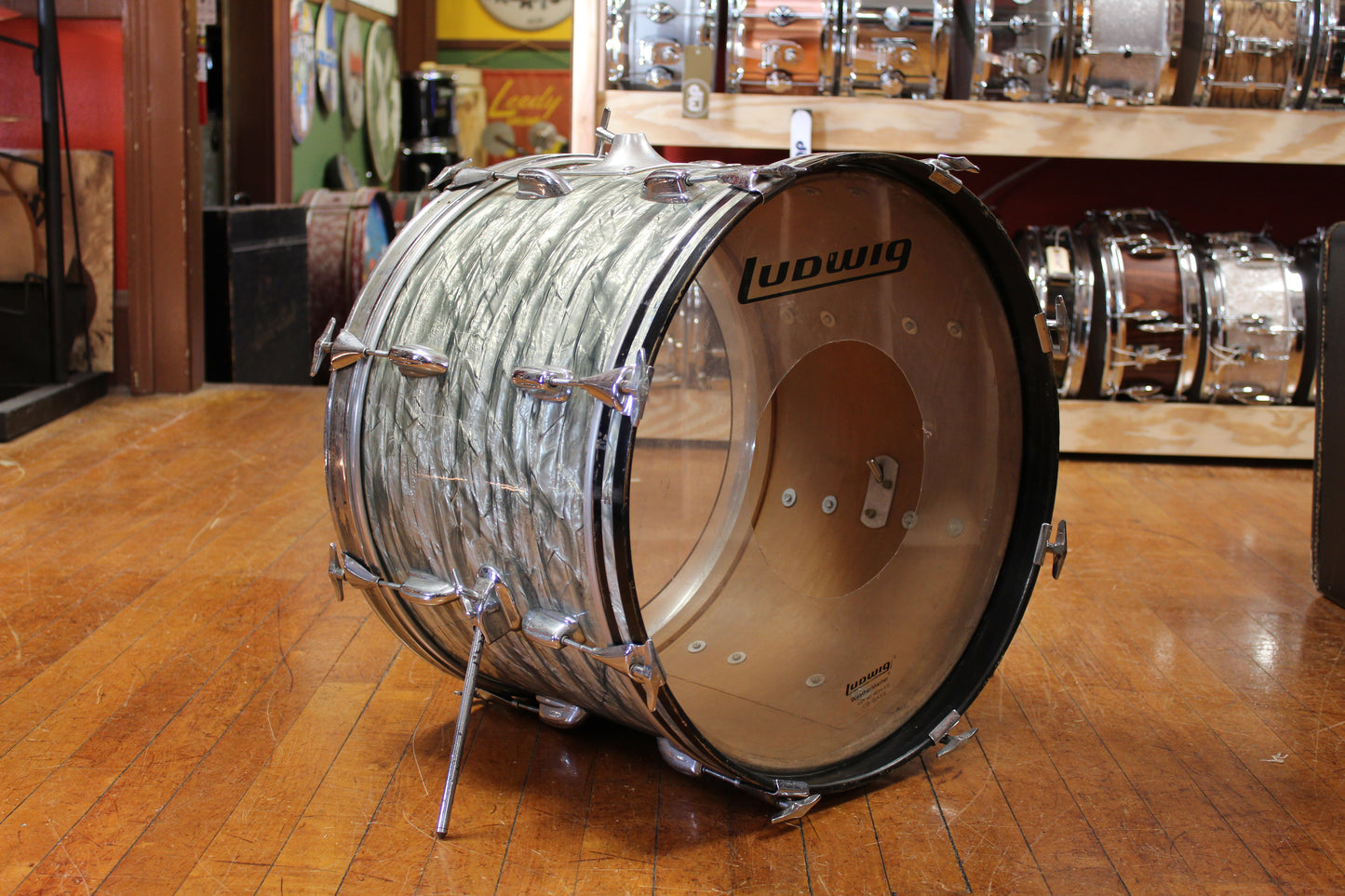 1960s Slingerland New Rock Outfit in Light Blue Pearl 14x20 8x12 9x13 16x16