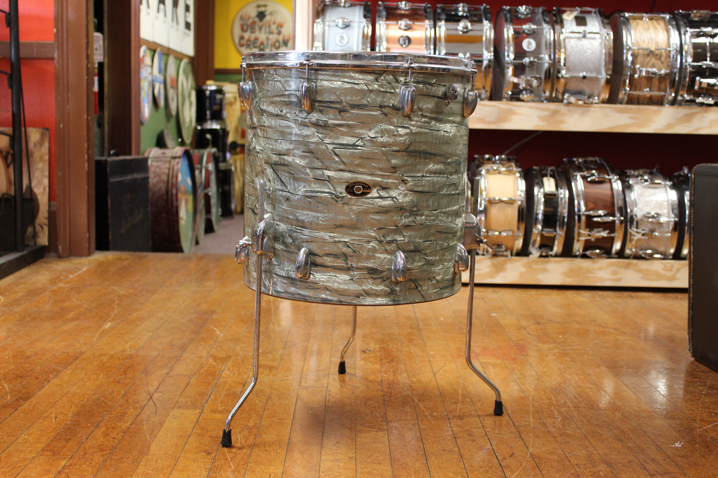 1960s Slingerland New Rock Outfit in Light Blue Pearl 14x20 8x12 9x13 16x16