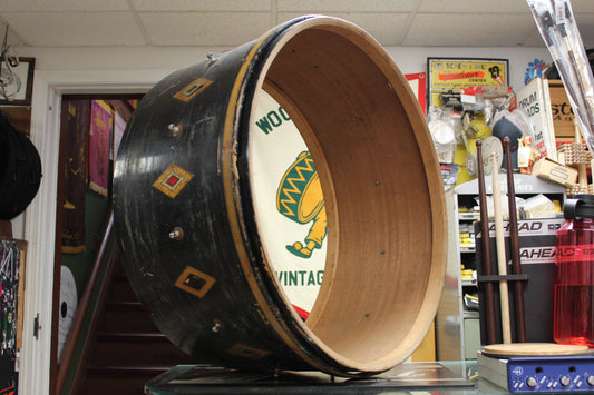 1930s Slingerland 14x28 Bass Drum Shell in Full Dress