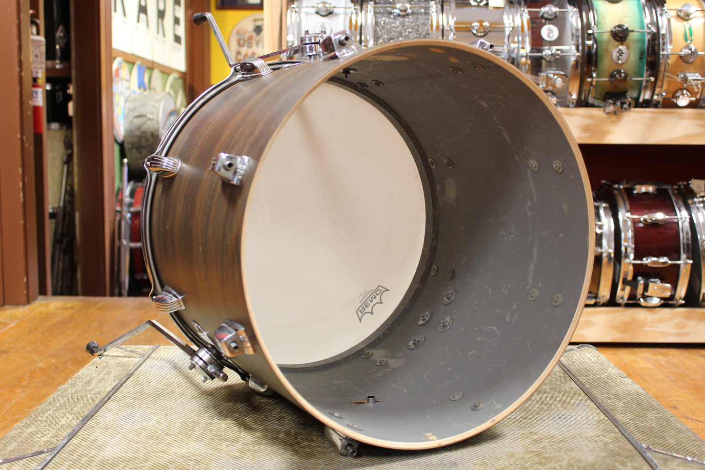 1960s "Rogers" Bop Kit in Walnut Stain Veneer 16x18 8x12 14x16