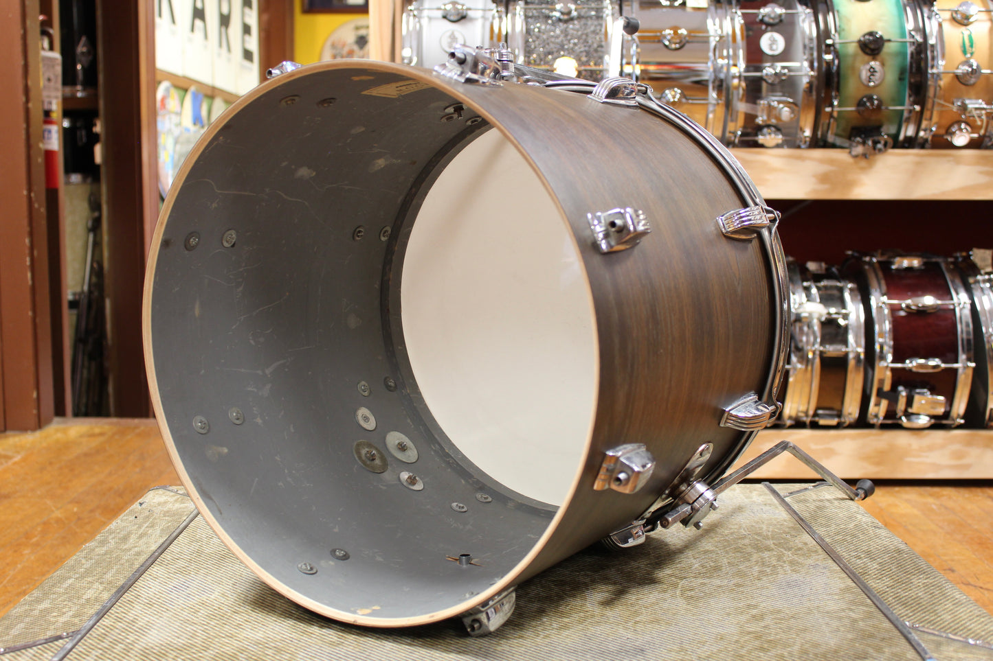 1960s "Rogers" Bop Kit in Walnut Stain Veneer 16x18 8x12 14x16