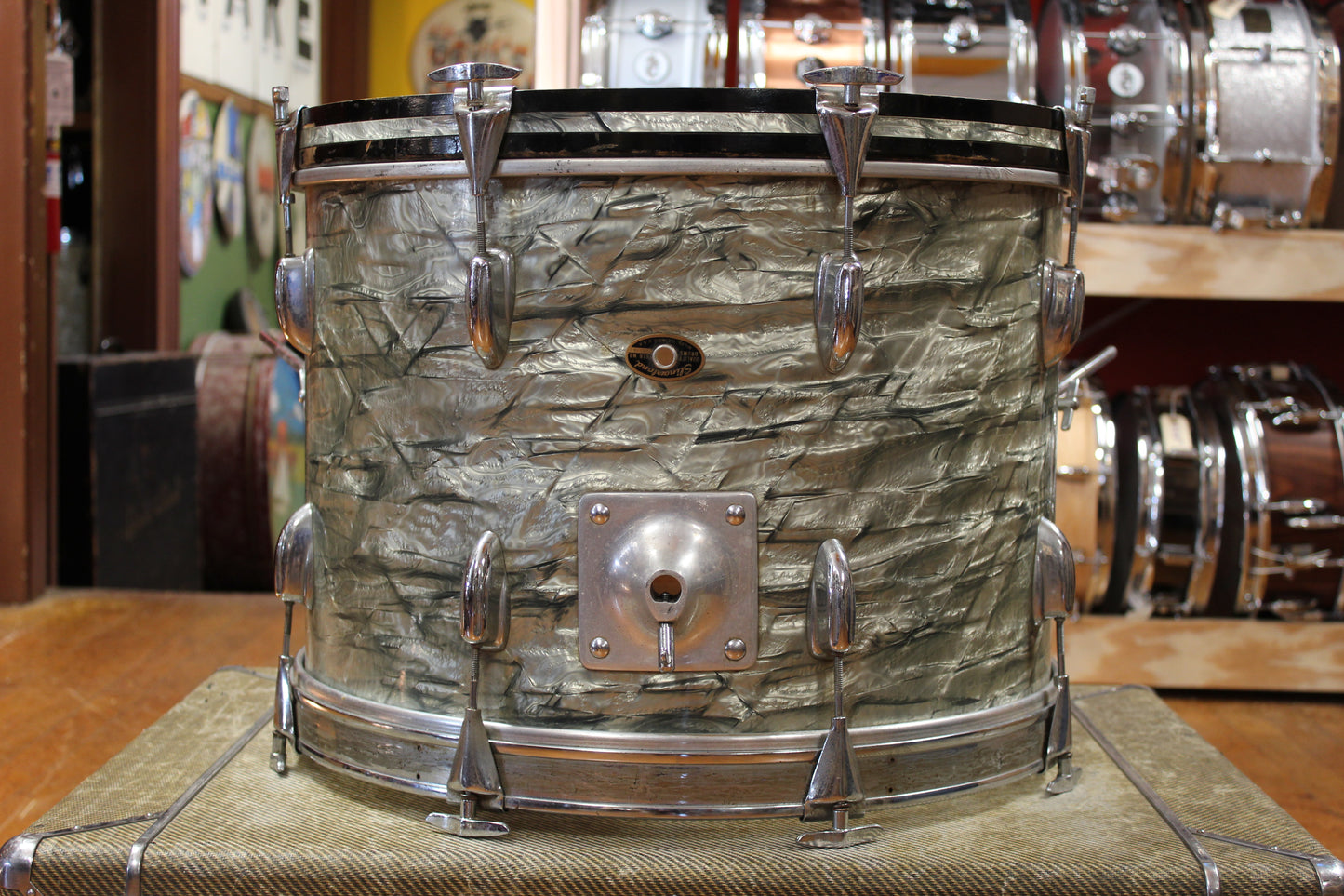 1960s Slingerland New Rock Outfit in Light Blue Pearl 14x20 8x12 9x13 16x16