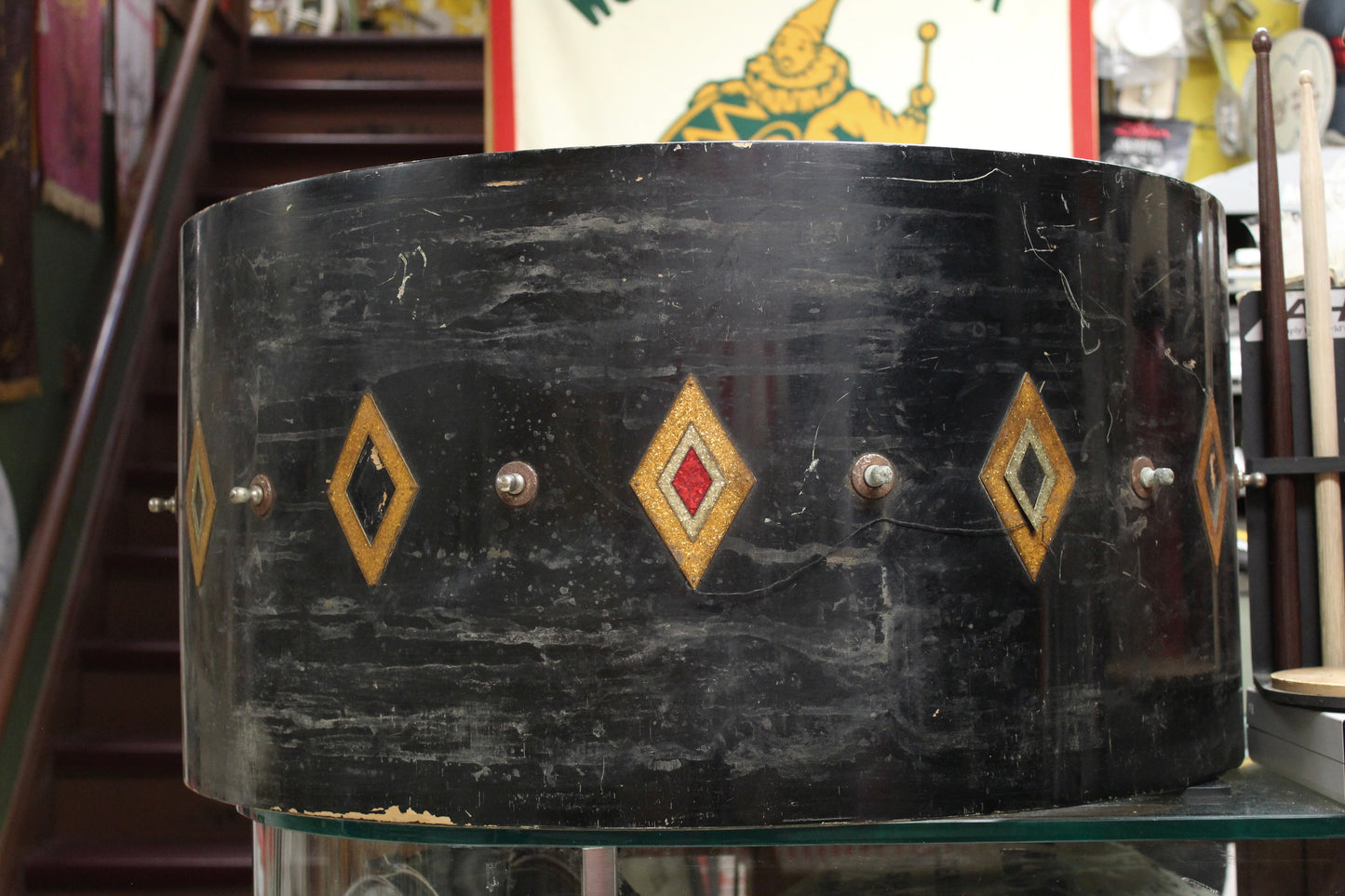 1930s Slingerland 14x28 Bass Drum Shell in Full Dress