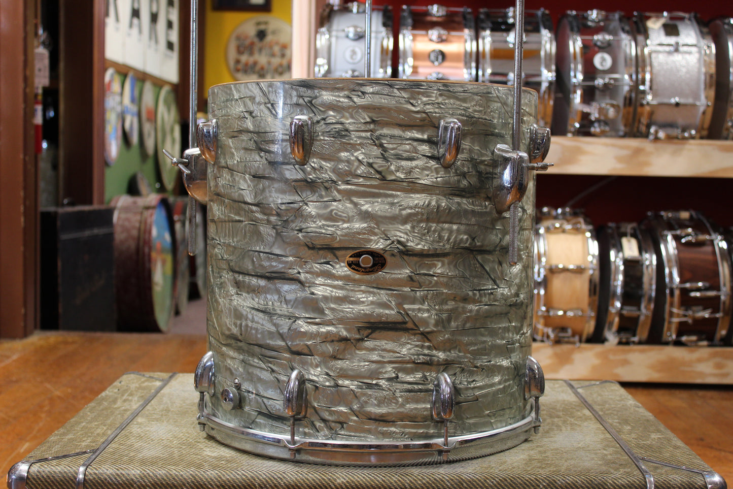 1960s Slingerland New Rock Outfit in Light Blue Pearl 14x20 8x12 9x13 16x16
