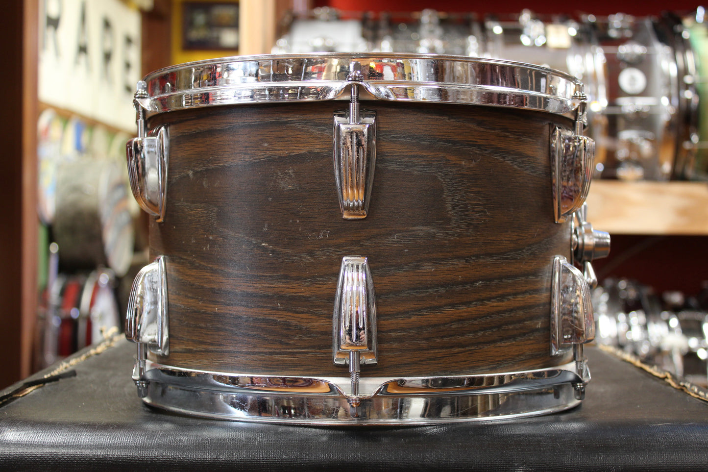 1960s "Rogers" Bop Kit in Walnut Stain Veneer 16x18 8x12 14x16