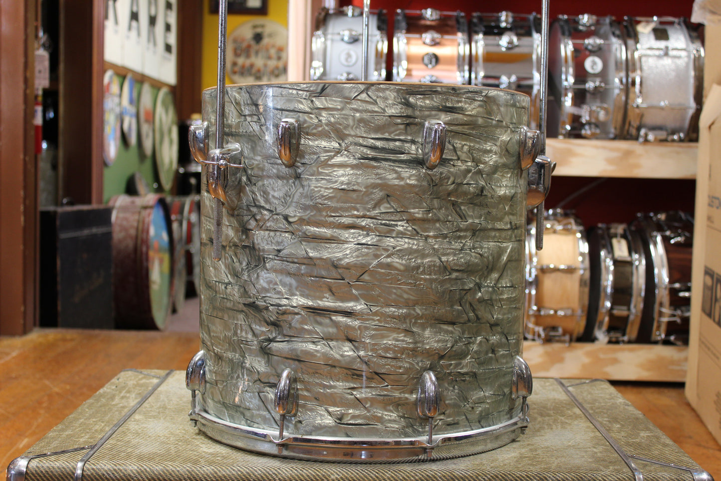 1960s Slingerland New Rock Outfit in Light Blue Pearl 14x20 8x12 9x13 16x16