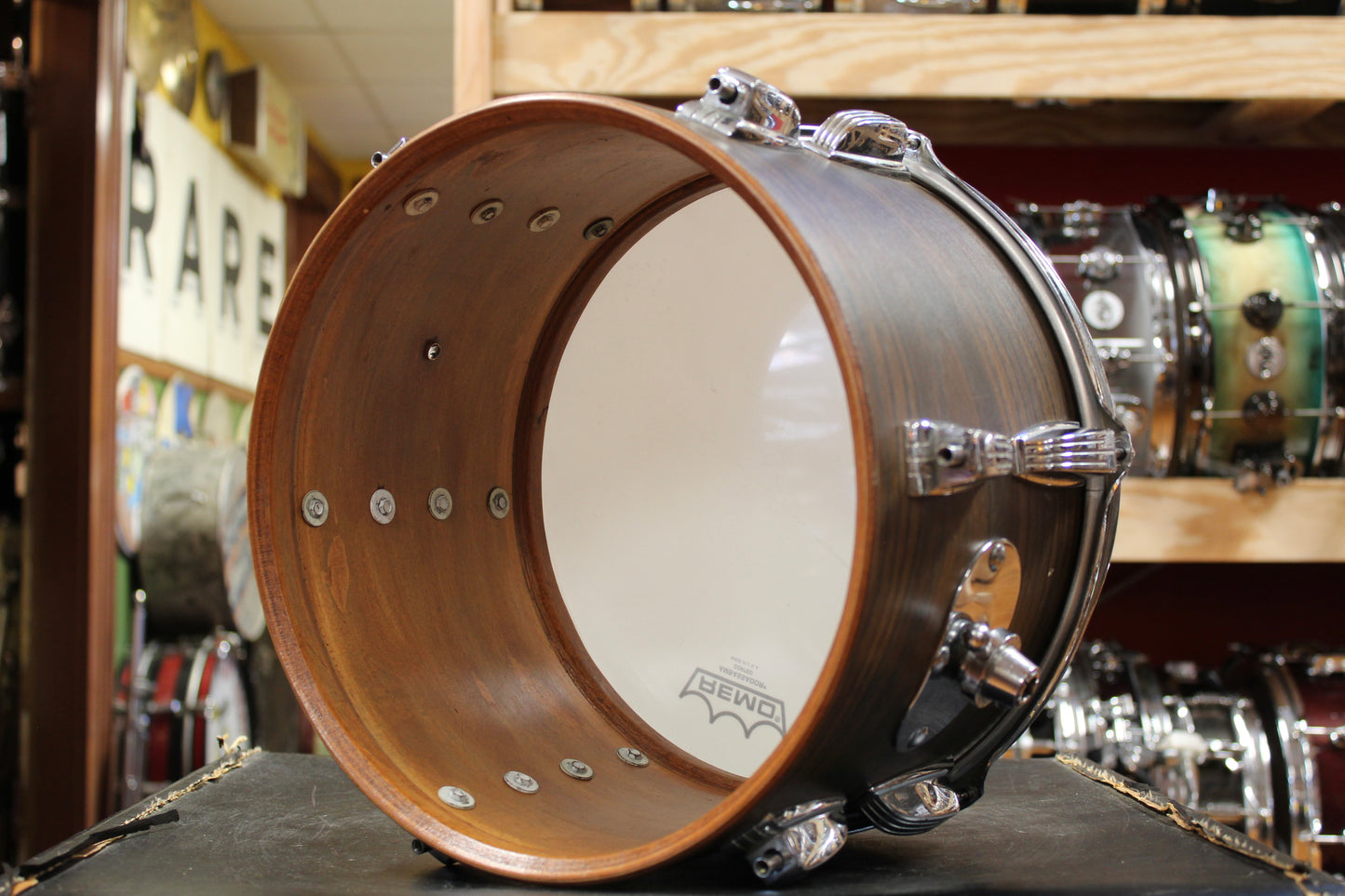 1960s "Rogers" Bop Kit in Walnut Stain Veneer 16x18 8x12 14x16