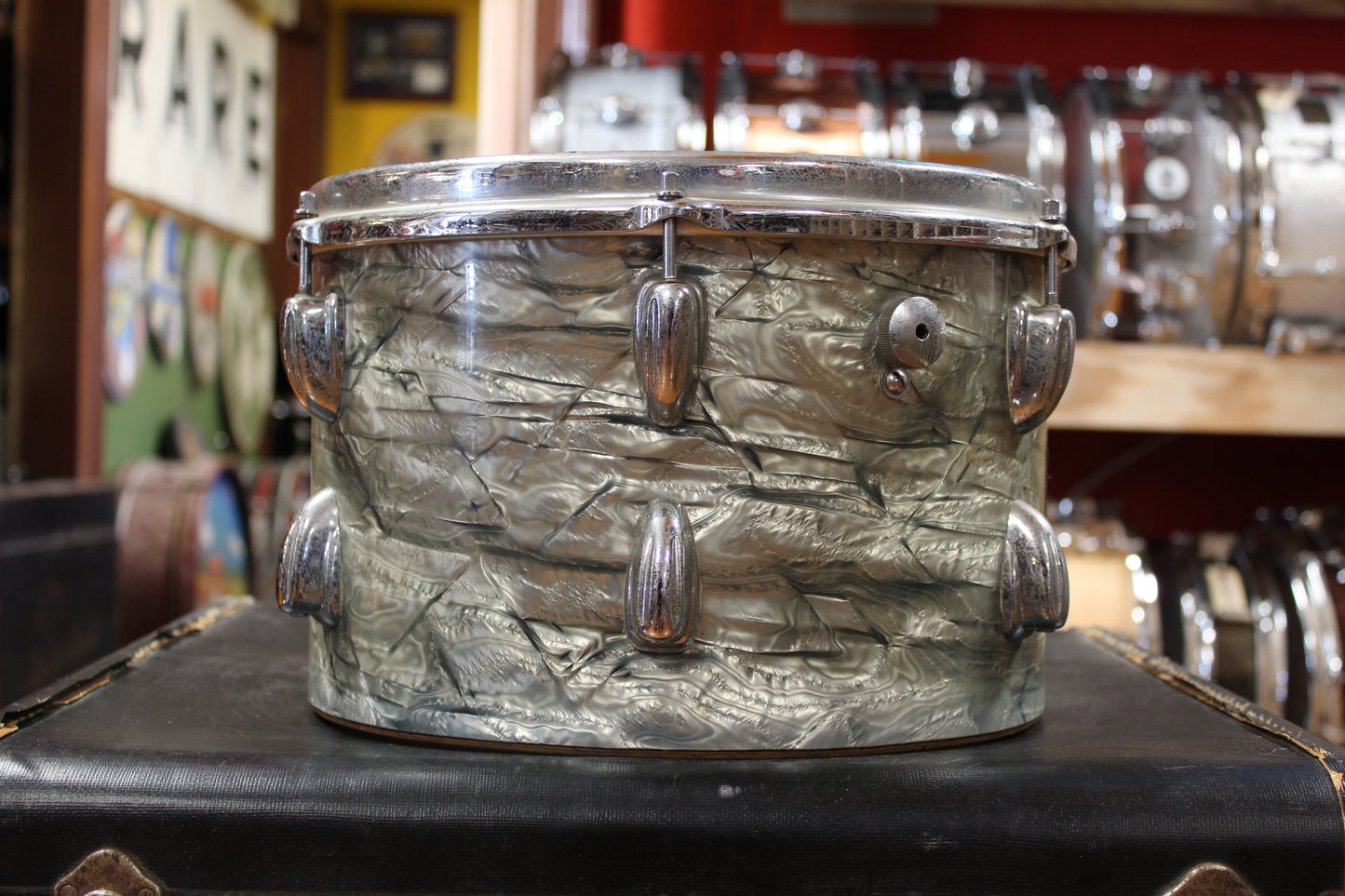 1960s Slingerland New Rock Outfit in Light Blue Pearl 14x20 8x12 9x13 16x16