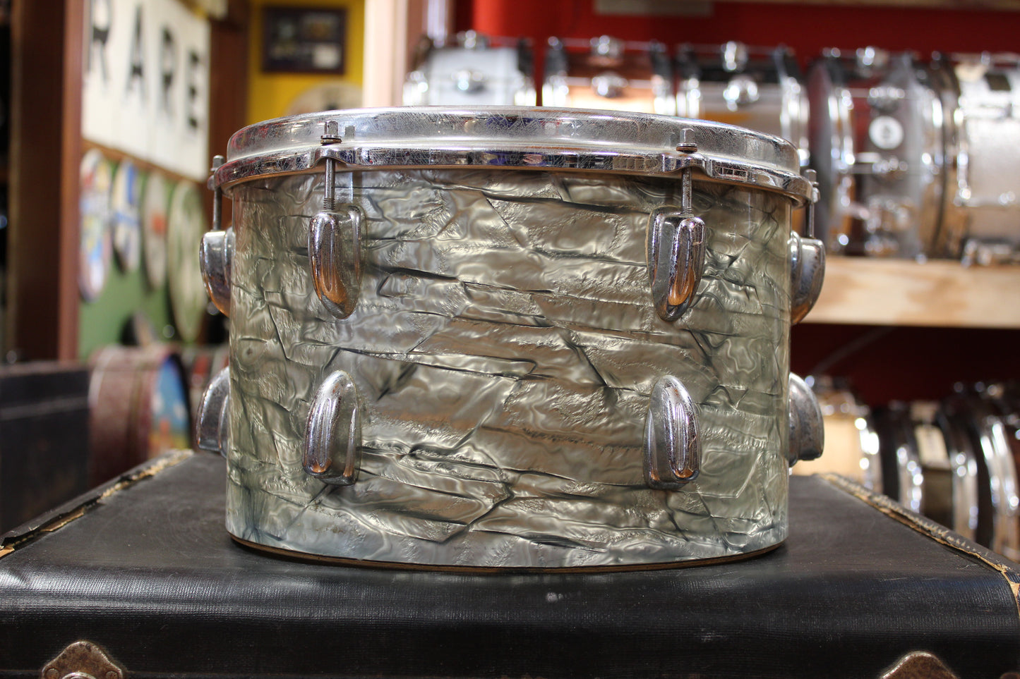 1960s Slingerland New Rock Outfit in Light Blue Pearl 14x20 8x12 9x13 16x16
