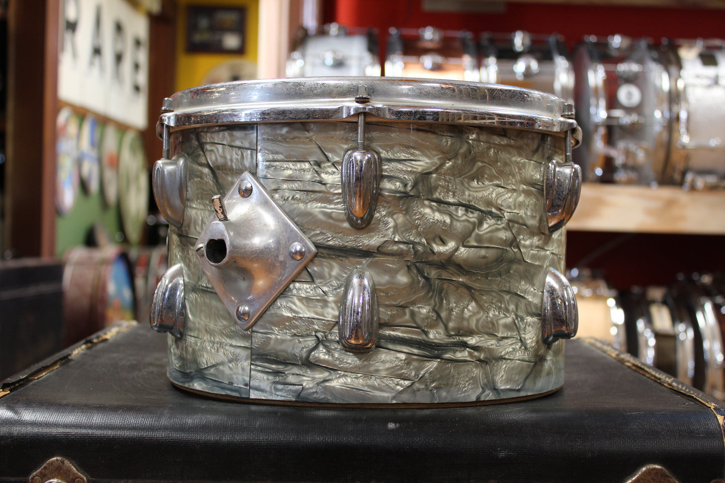 1960s Slingerland New Rock Outfit in Light Blue Pearl 14x20 8x12 9x13 16x16